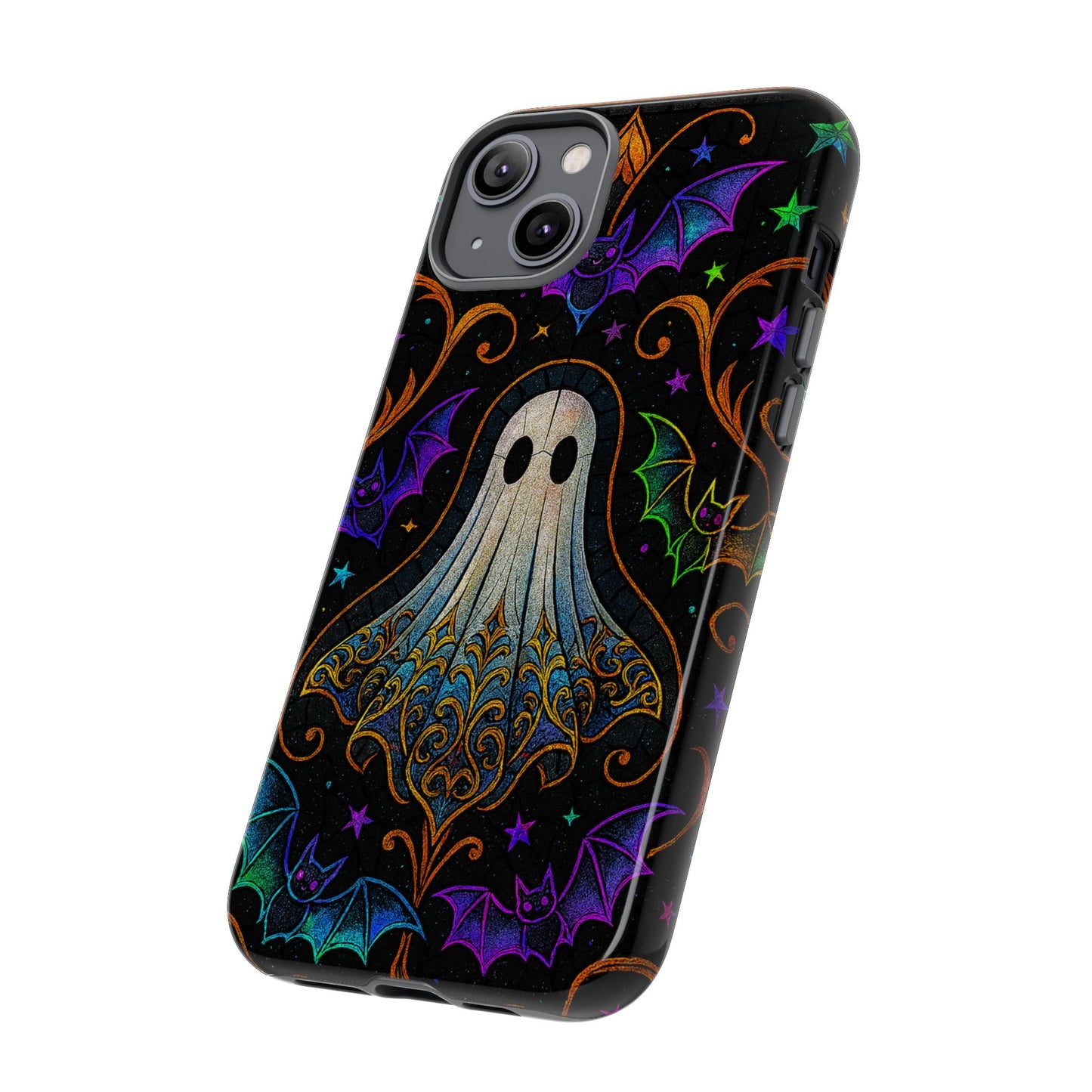 Spooky Cute Ghost Phone Cases - Adorable Neon Bats