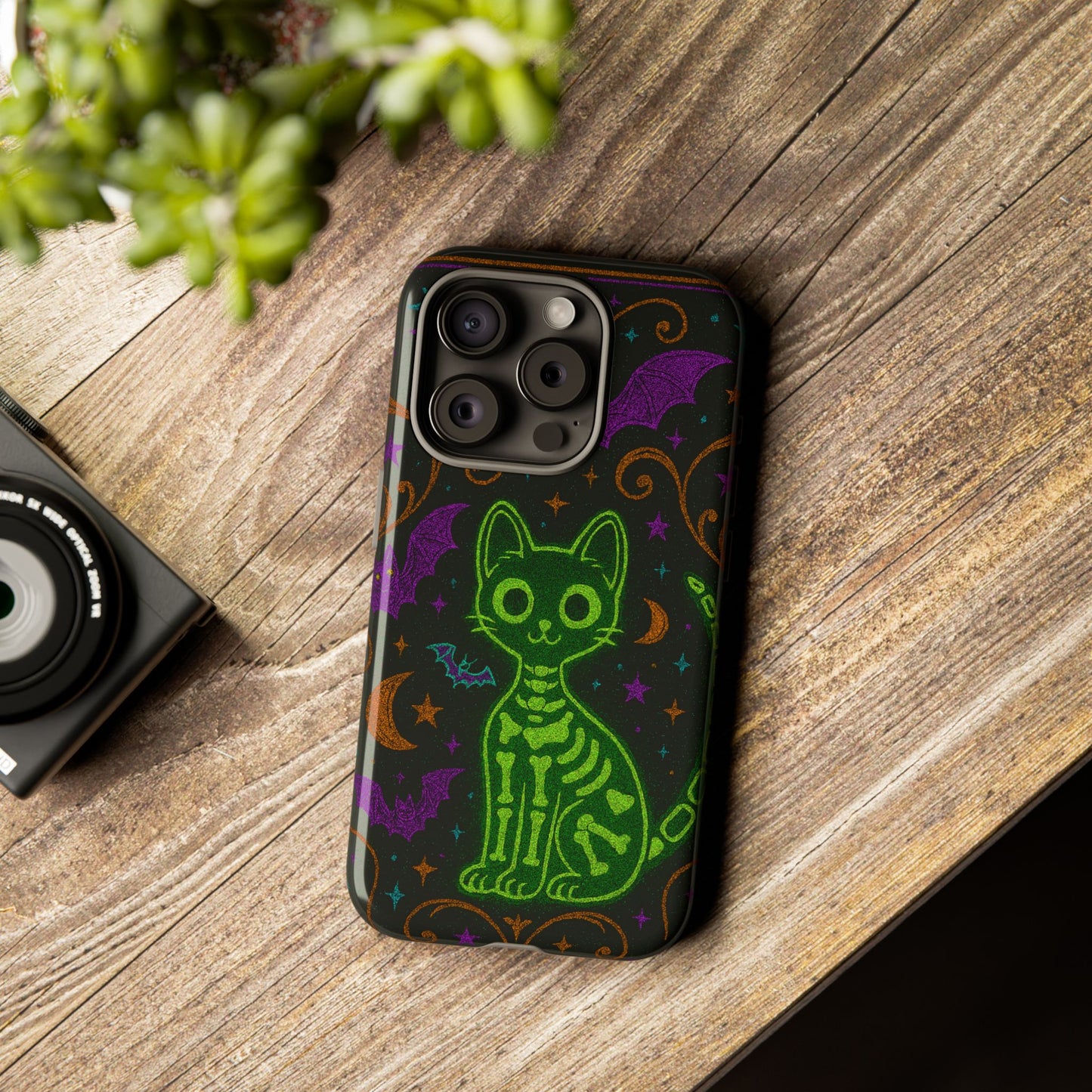 Skeleton Cat Phone Case