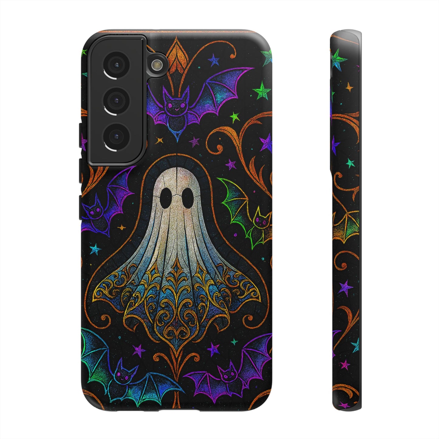 Spooky Cute Ghost Phone Cases - Adorable Neon Bats