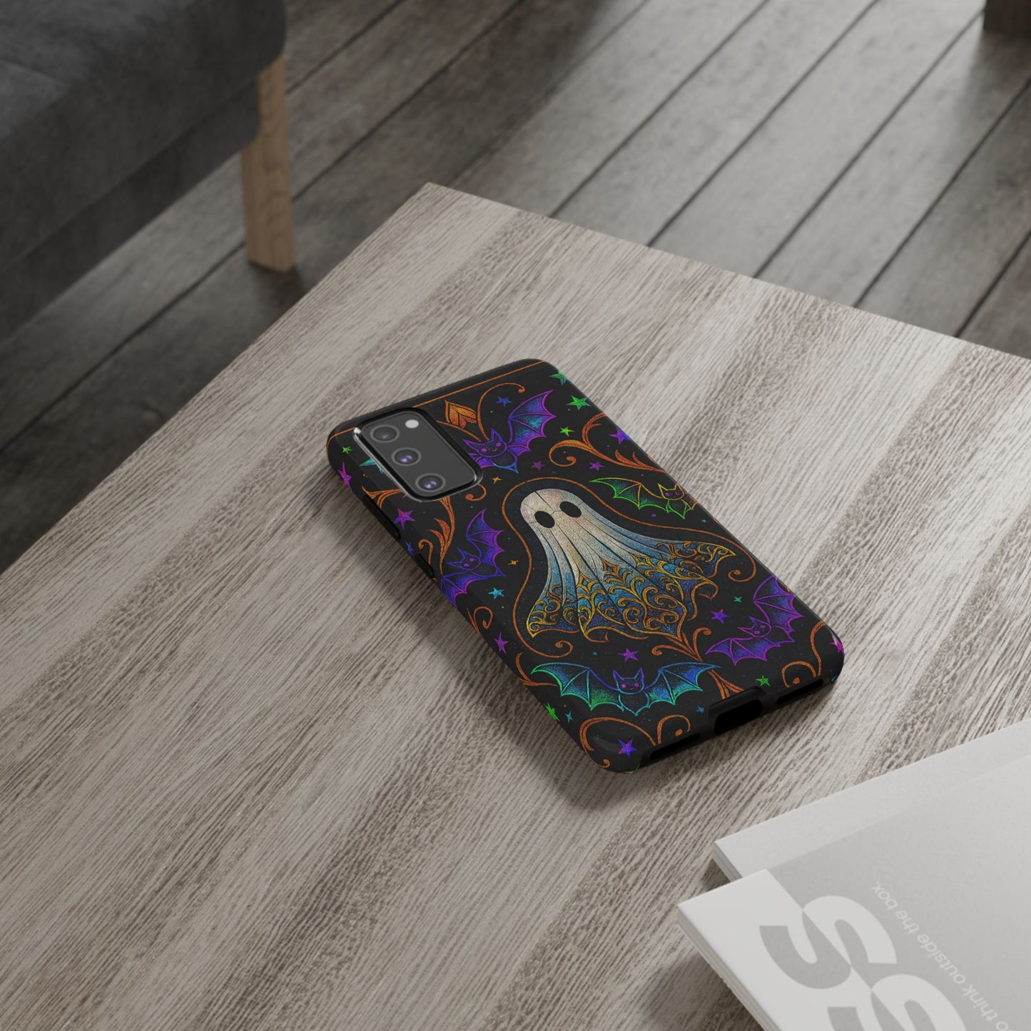 Spooky Cute Ghost Phone Cases - Adorable Neon Bats