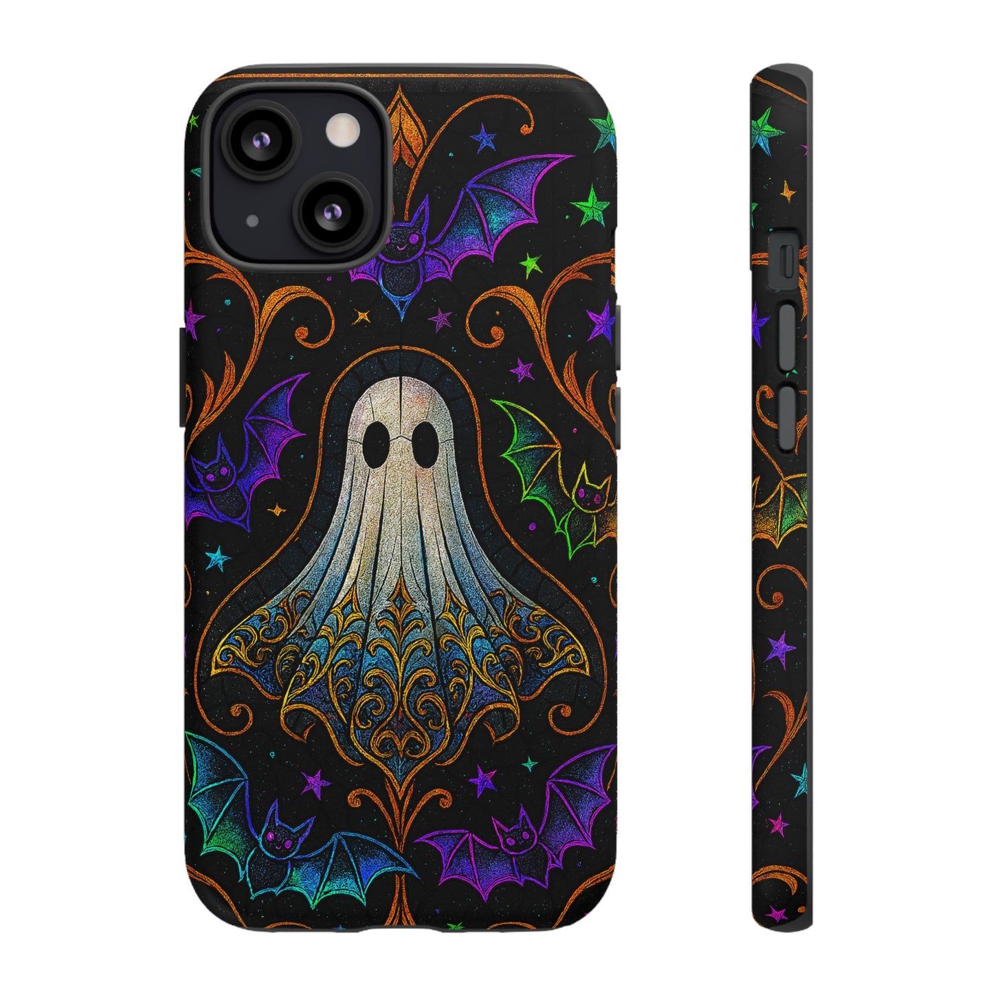 Spooky Cute Ghost Phone Cases - Adorable Neon Bats