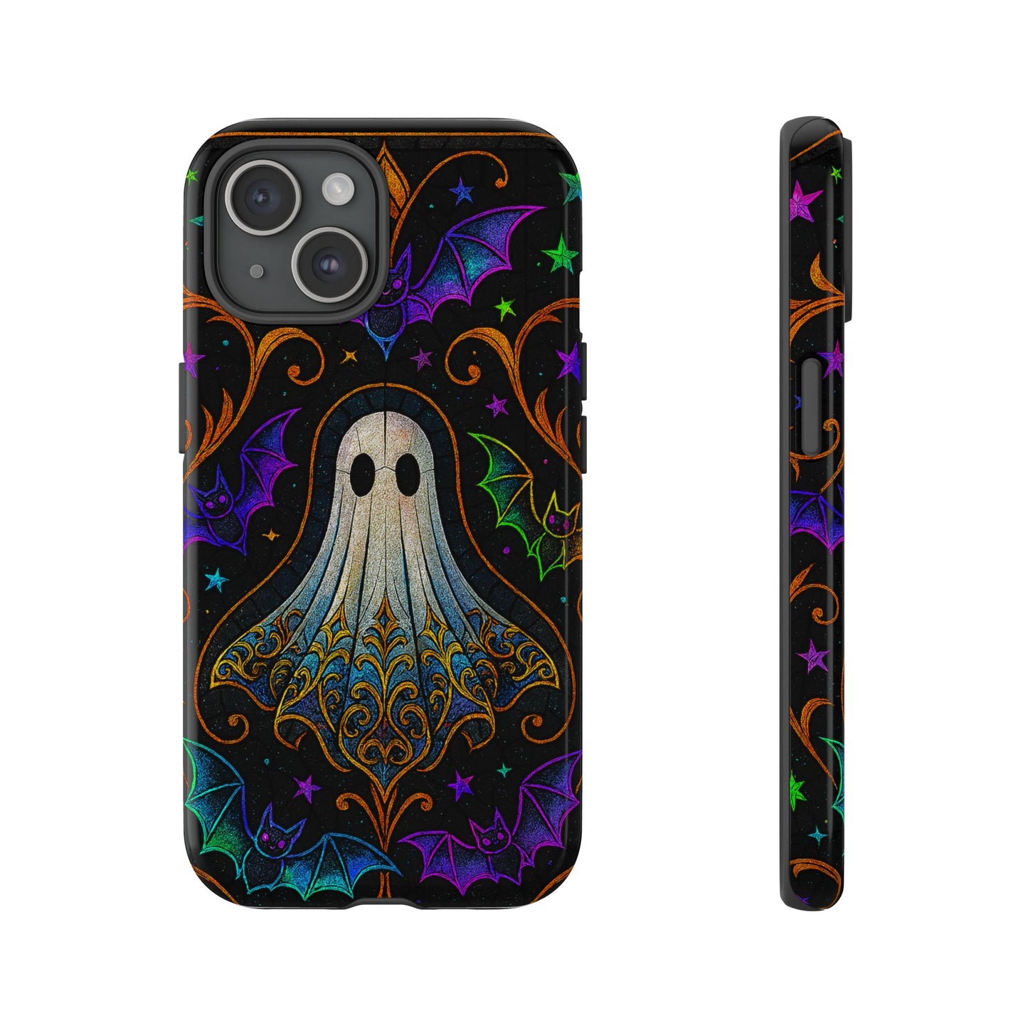 Spooky Cute Ghost Phone Cases - Adorable Neon Bats