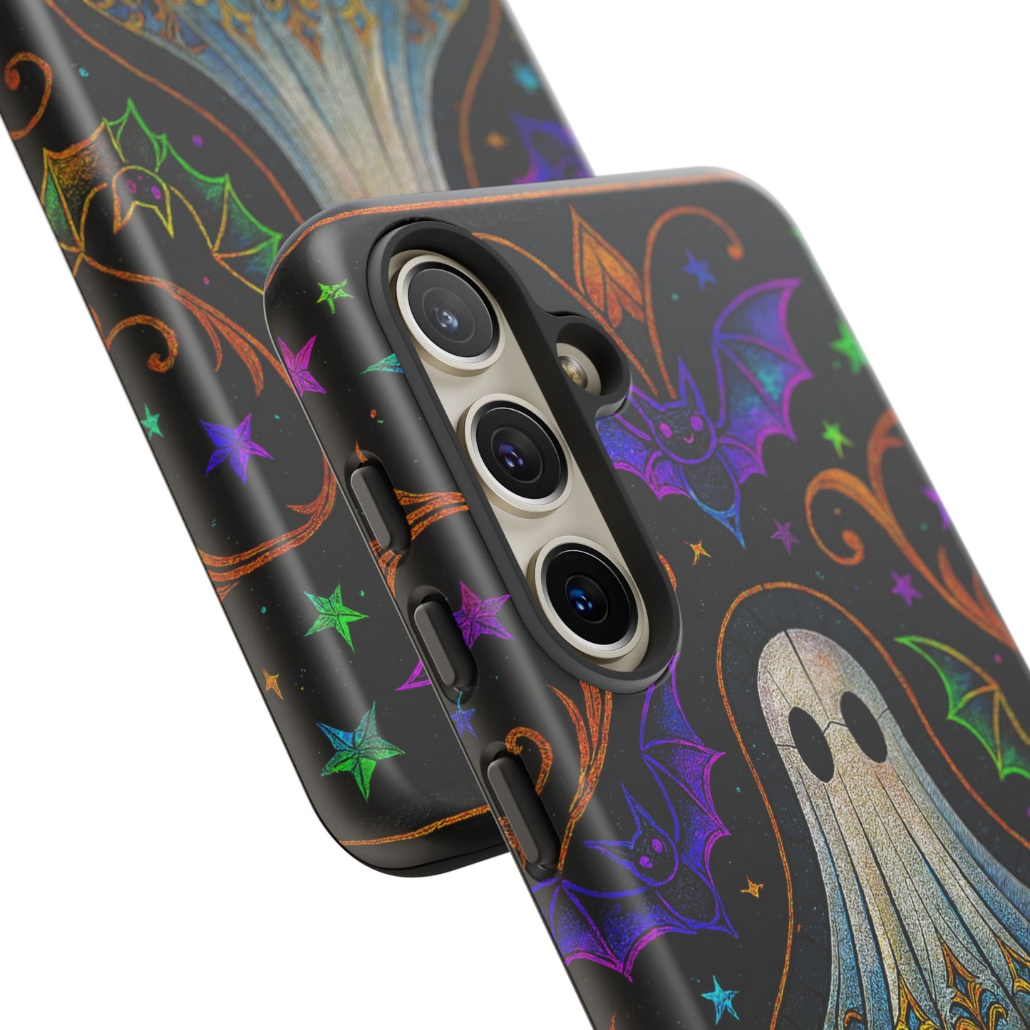 Spooky Cute Ghost Phone Cases - Adorable Neon Bats