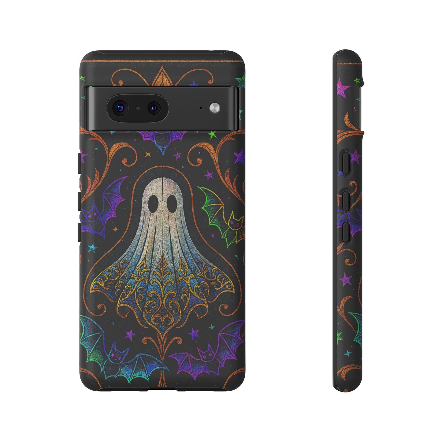 Spooky Cute Ghost Phone Cases - Adorable Neon Bats