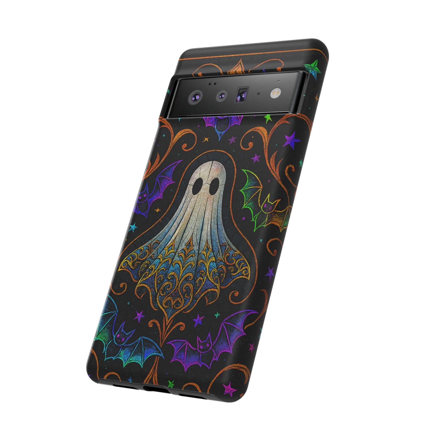 Spooky Cute Ghost Phone Cases - Adorable Neon Bats