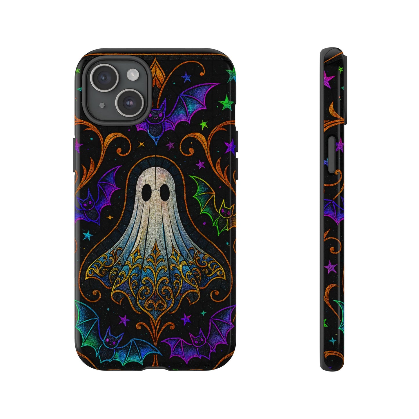 Spooky Cute Ghost Phone Cases - Adorable Neon Bats