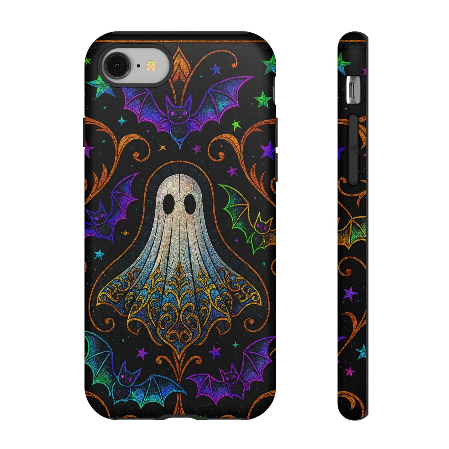 Spooky Cute Ghost Phone Cases - Adorable Neon Bats