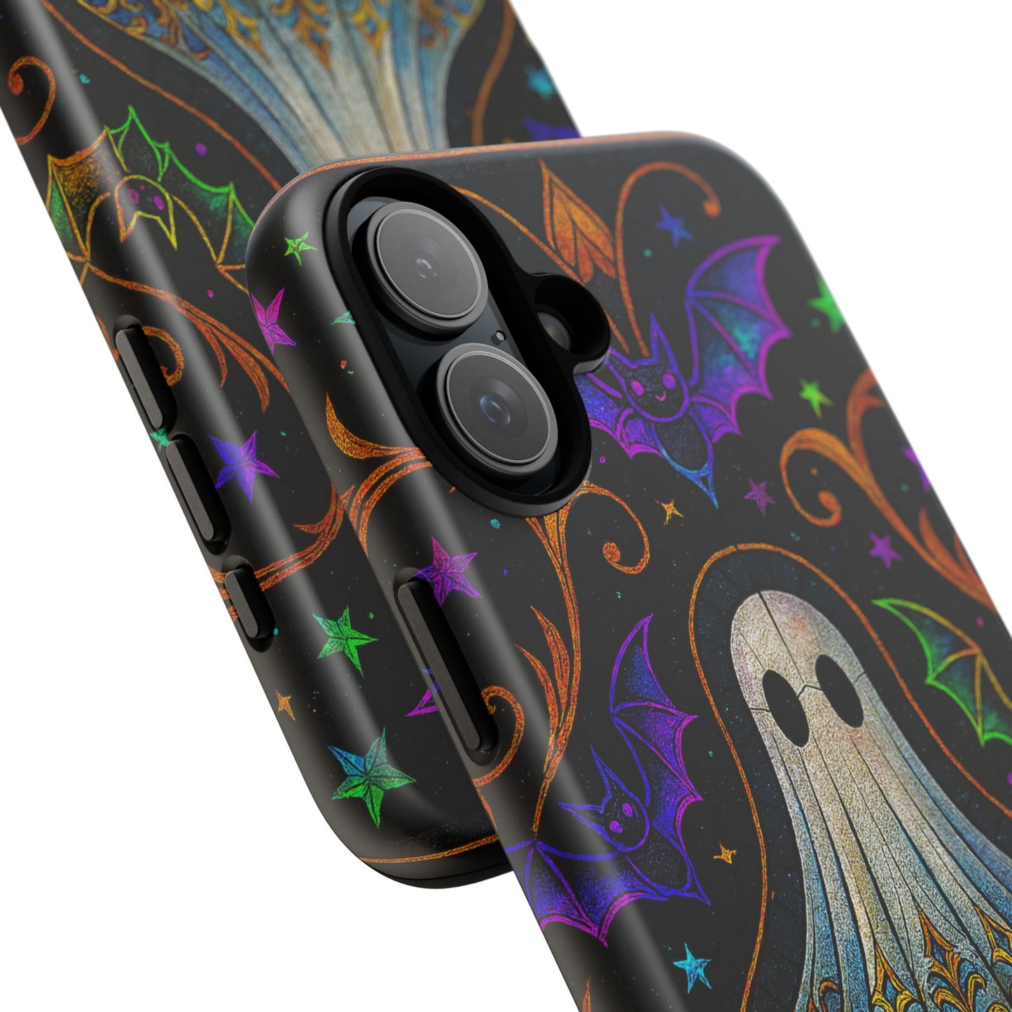Spooky Cute Ghost Phone Cases - Adorable Neon Bats