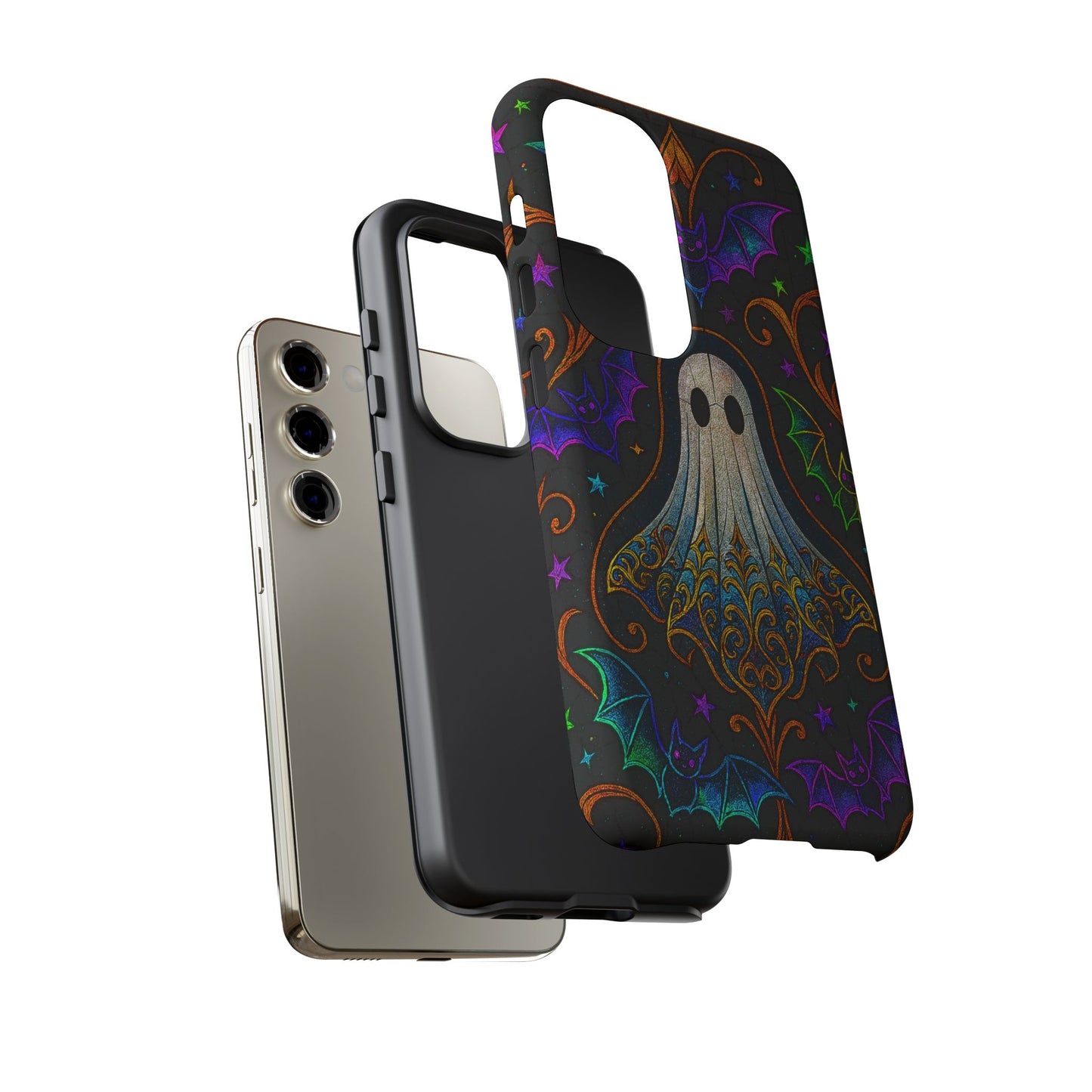 Spooky Cute Ghost Phone Cases - Adorable Neon Bats