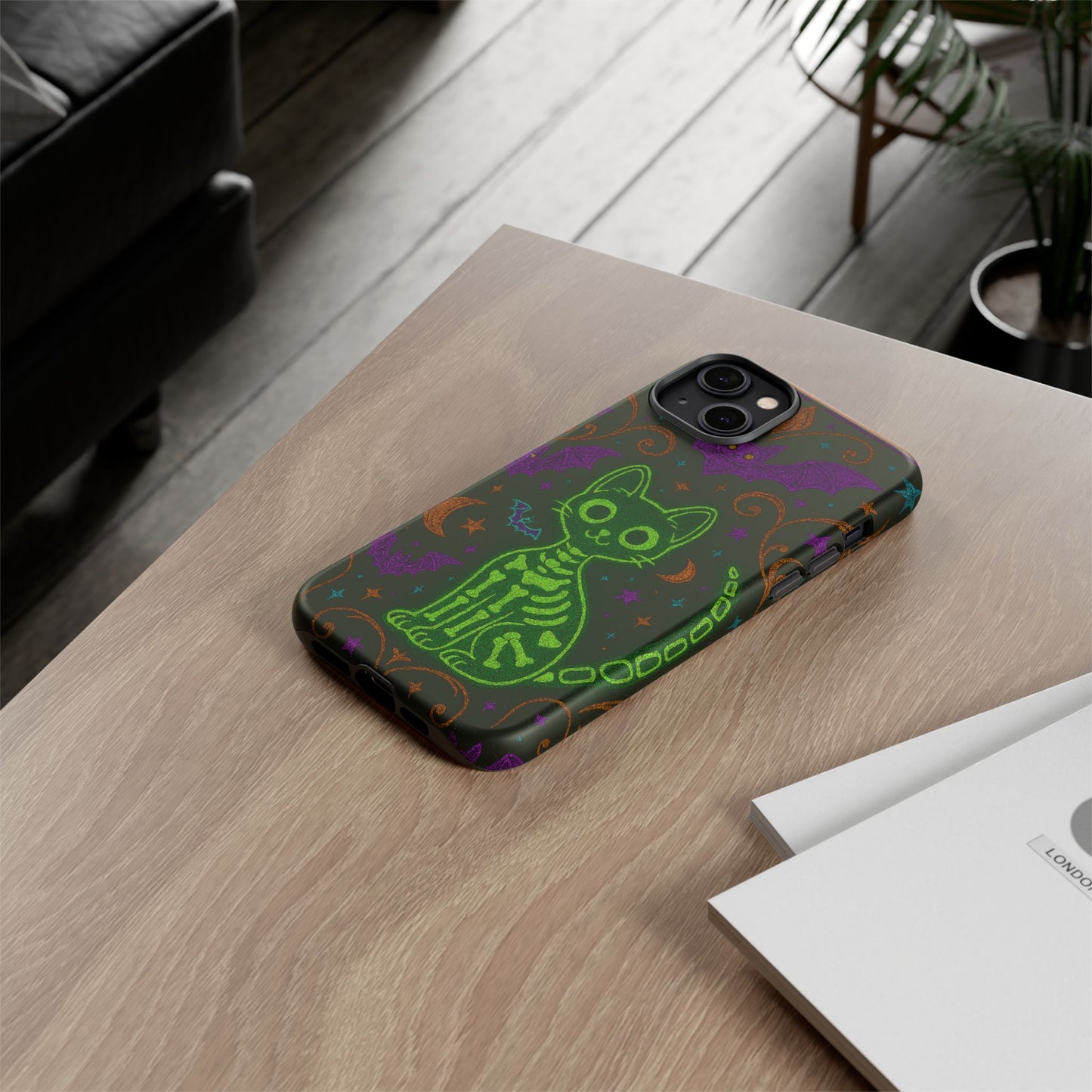 Skeleton Cat Phone Case