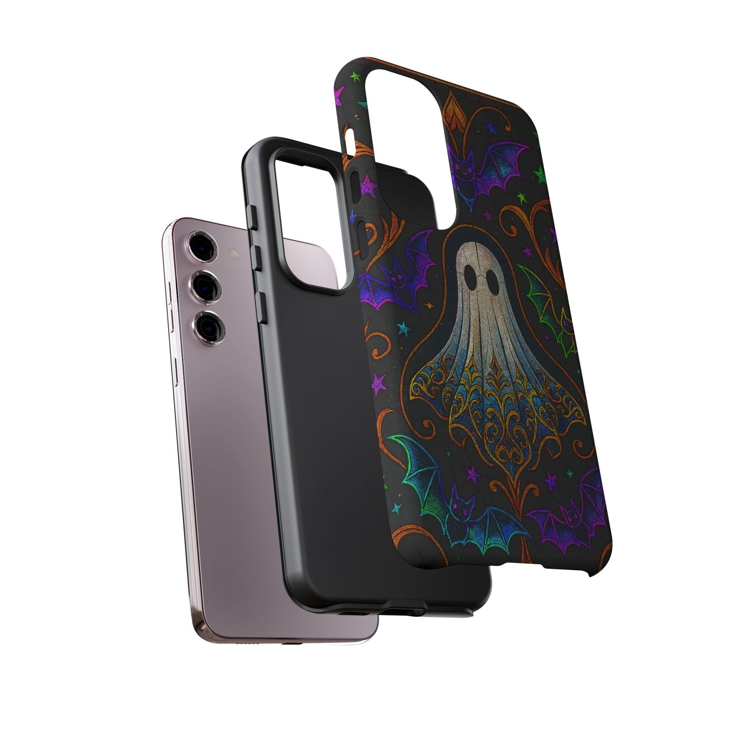 Spooky Cute Ghost Phone Cases - Adorable Neon Bats