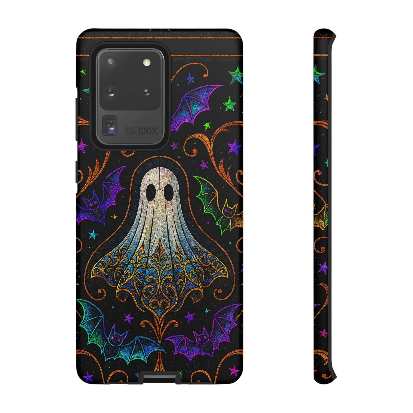 Spooky Cute Ghost Phone Cases - Adorable Neon Bats