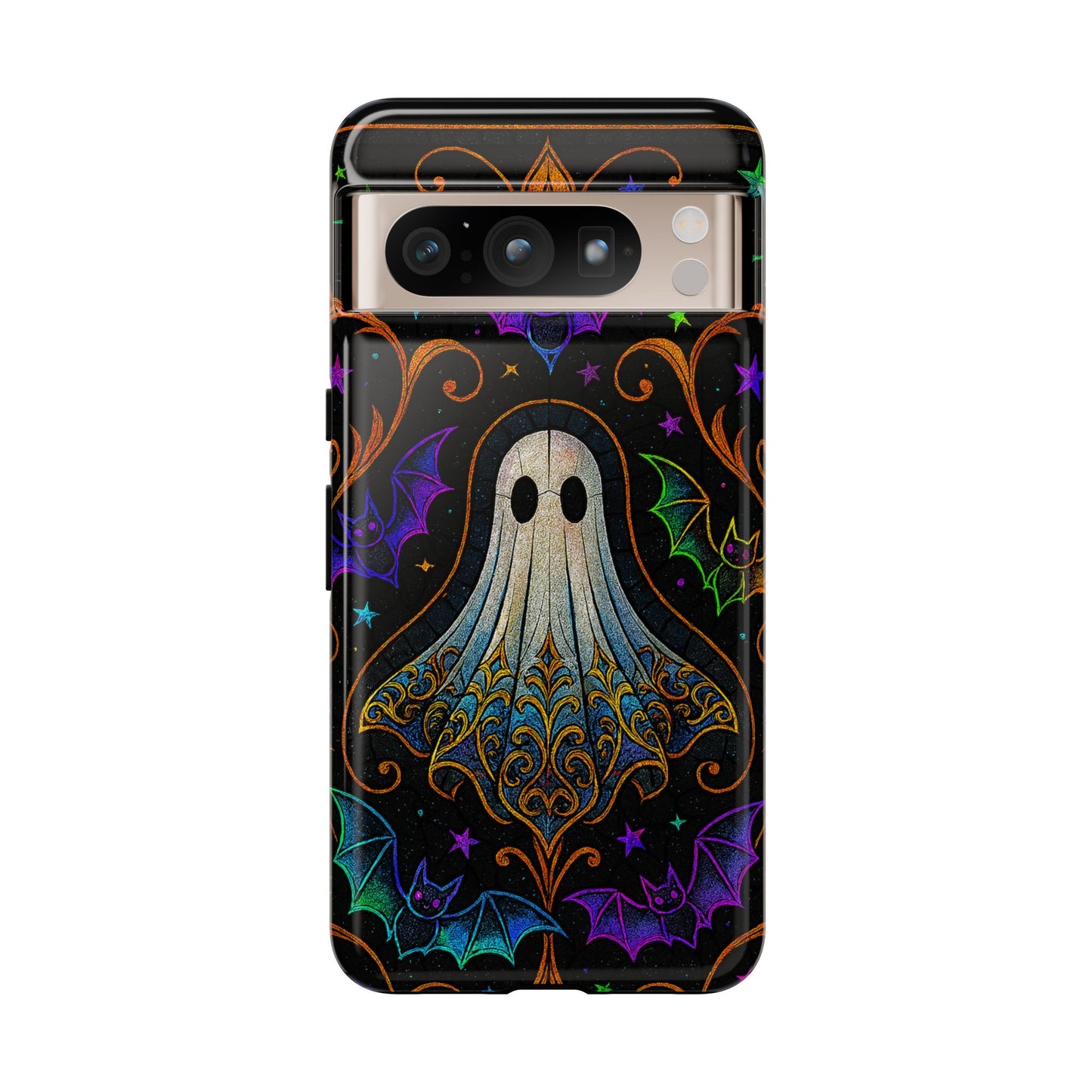 Spooky Cute Ghost Phone Cases - Adorable Neon Bats