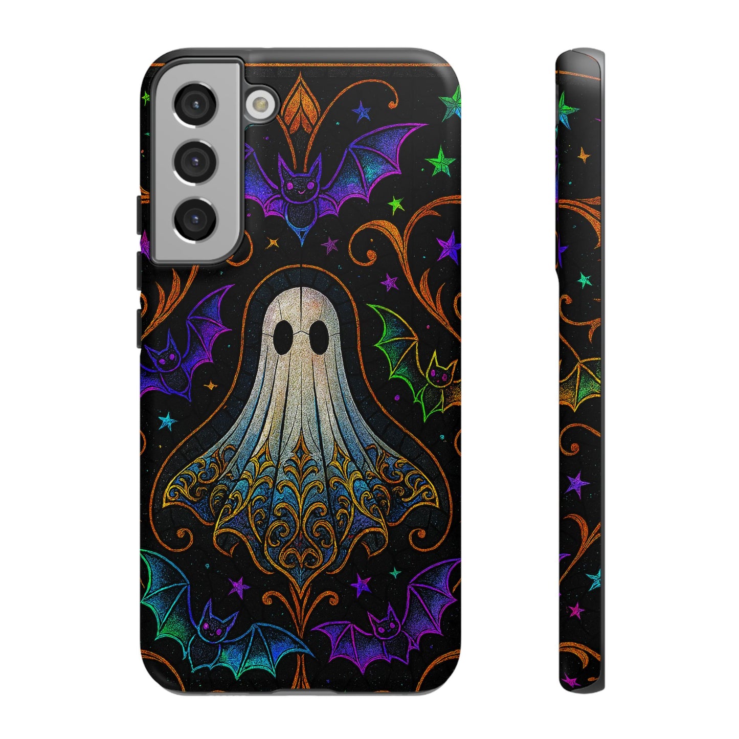 Spooky Cute Ghost Phone Cases - Adorable Neon Bats
