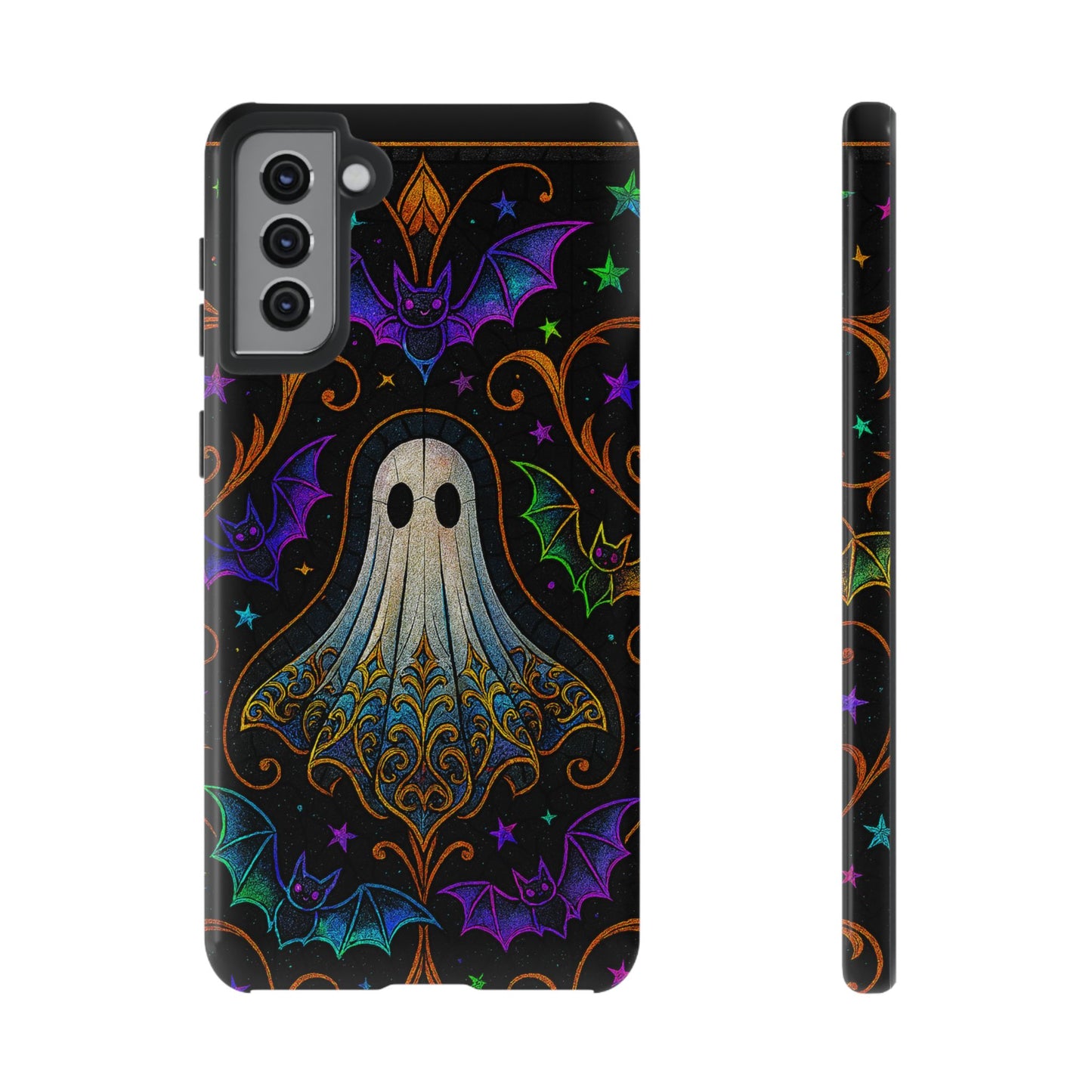 Spooky Cute Ghost Phone Cases - Adorable Neon Bats