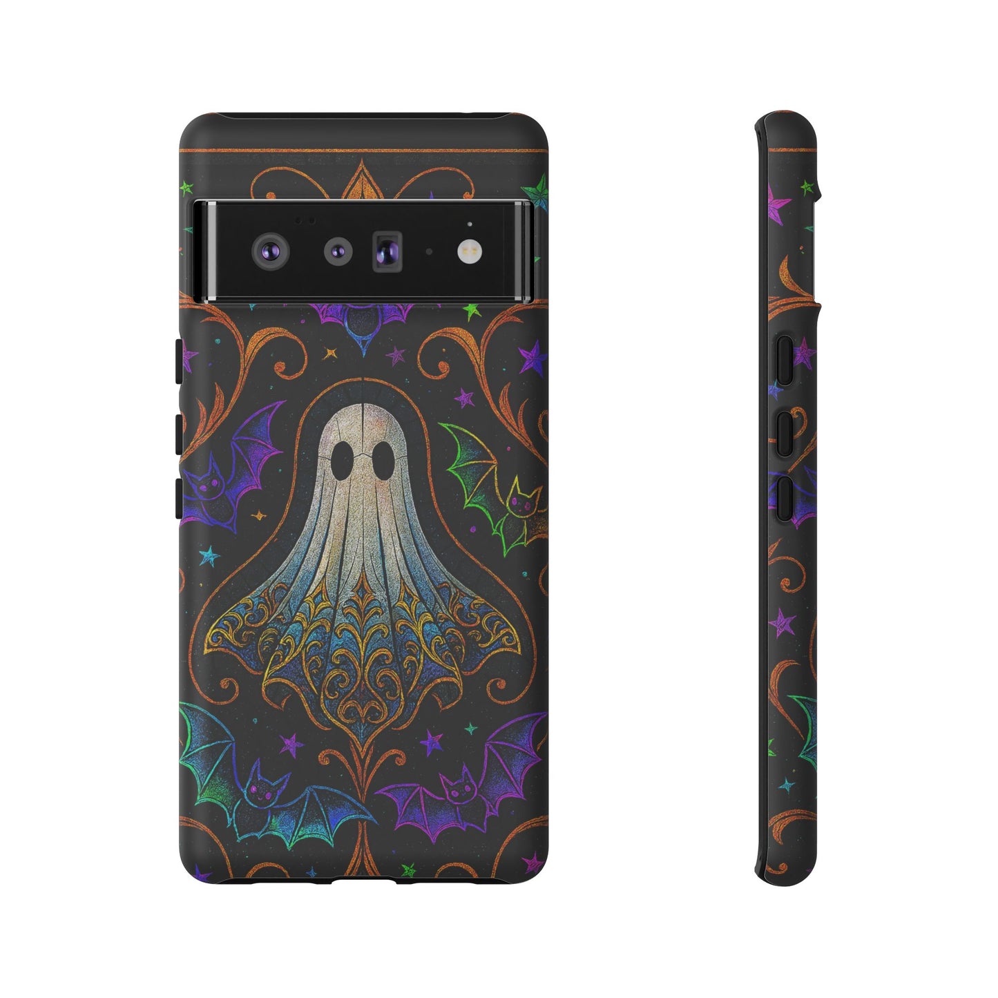 Spooky Cute Ghost Phone Cases - Adorable Neon Bats