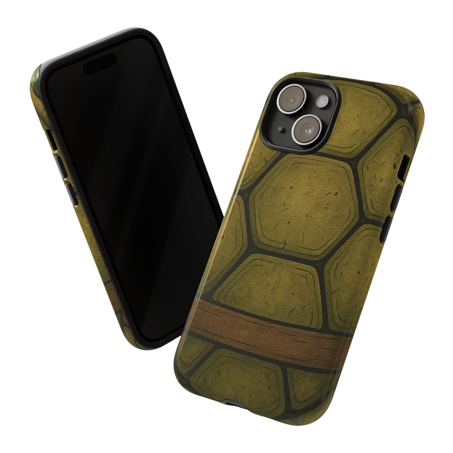 iPhone Tough Case, Green Turtle Shell, Perfect for Orange iPhone 17 to 8, Dual Layered