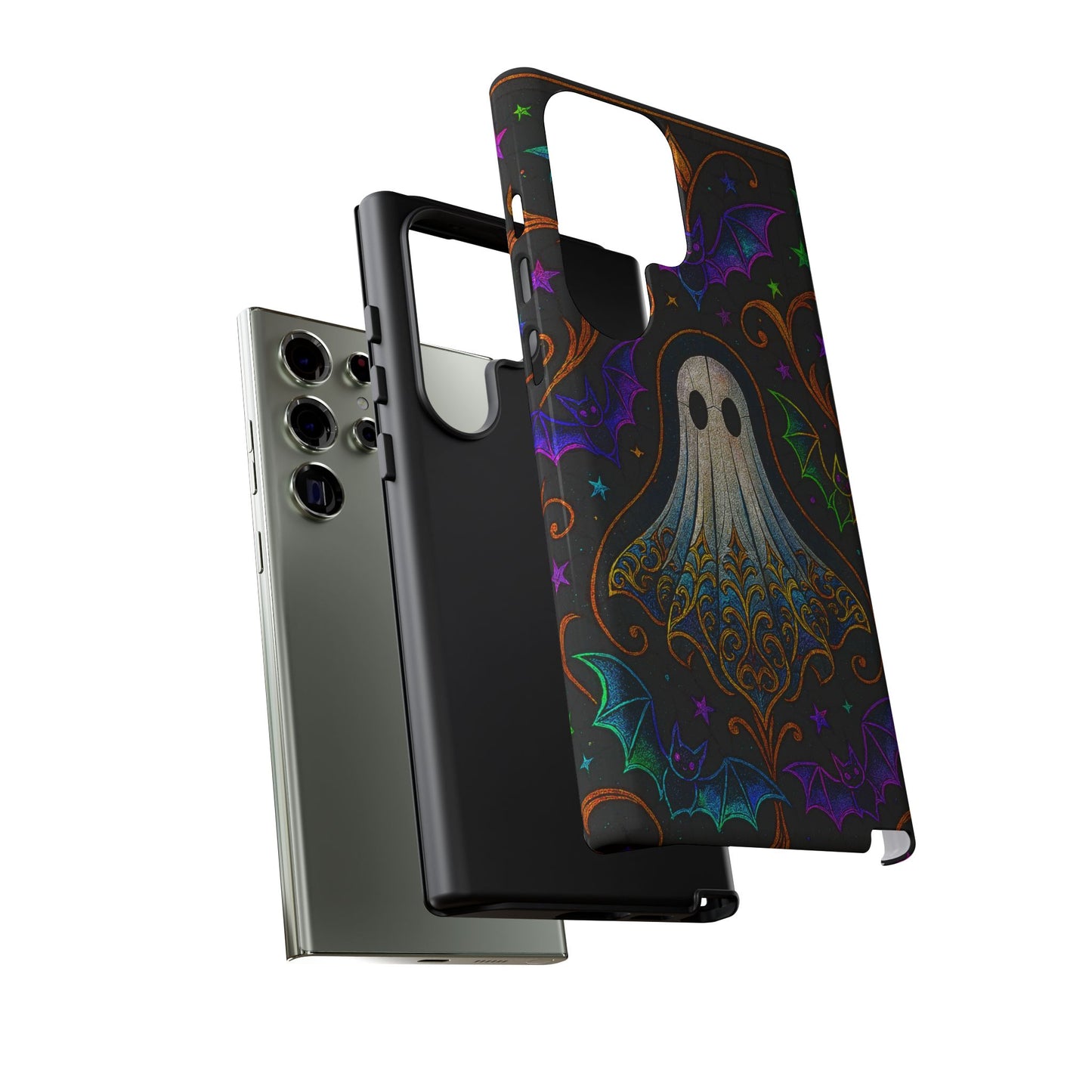 Spooky Cute Ghost Phone Cases - Adorable Neon Bats