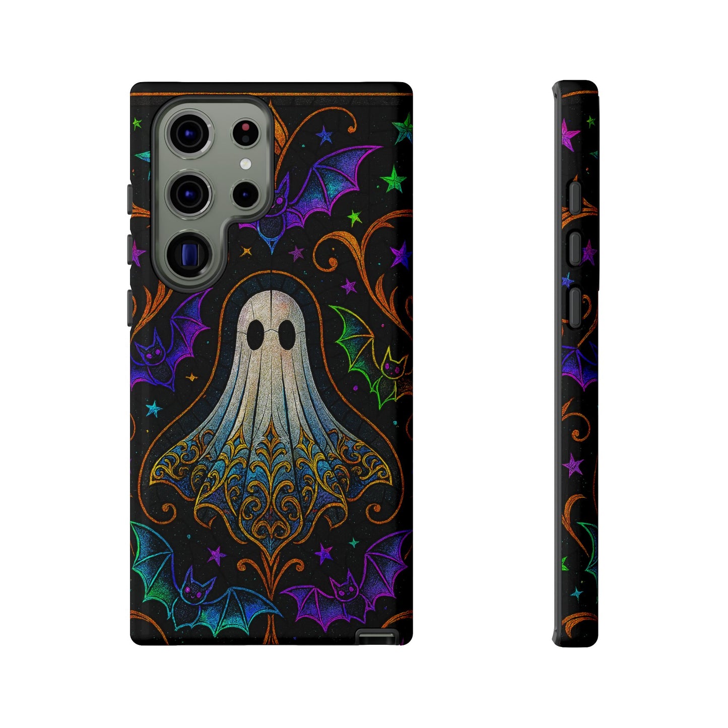 Spooky Cute Ghost Phone Cases - Adorable Neon Bats