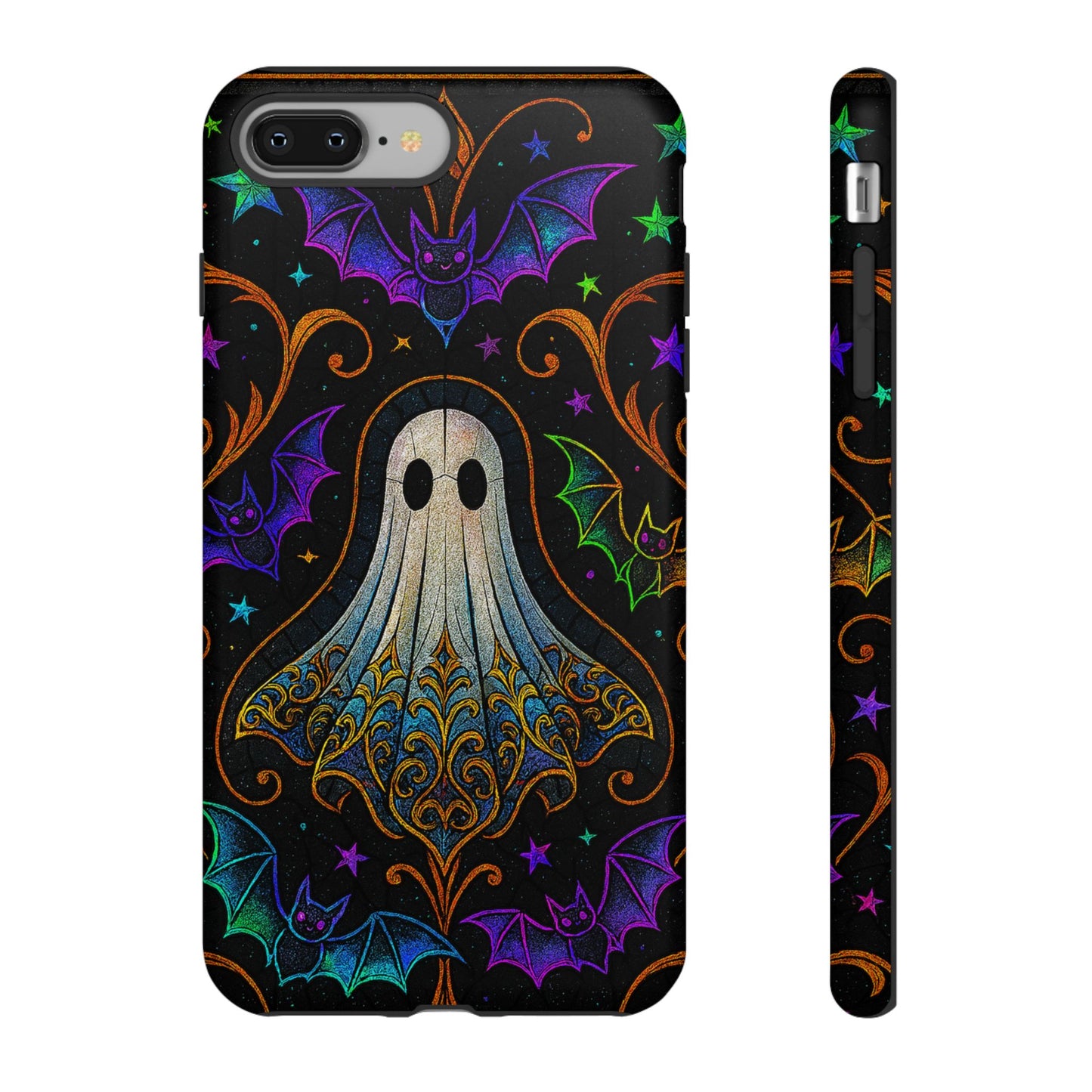 Spooky Cute Ghost Phone Cases - Adorable Neon Bats