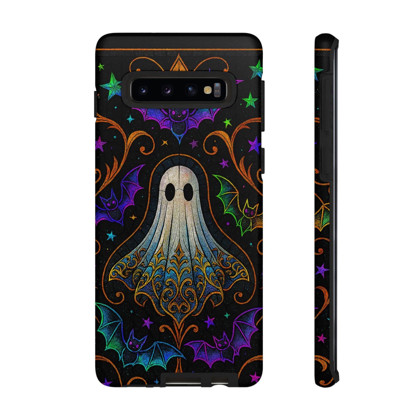 Spooky Cute Ghost Phone Cases - Adorable Neon Bats