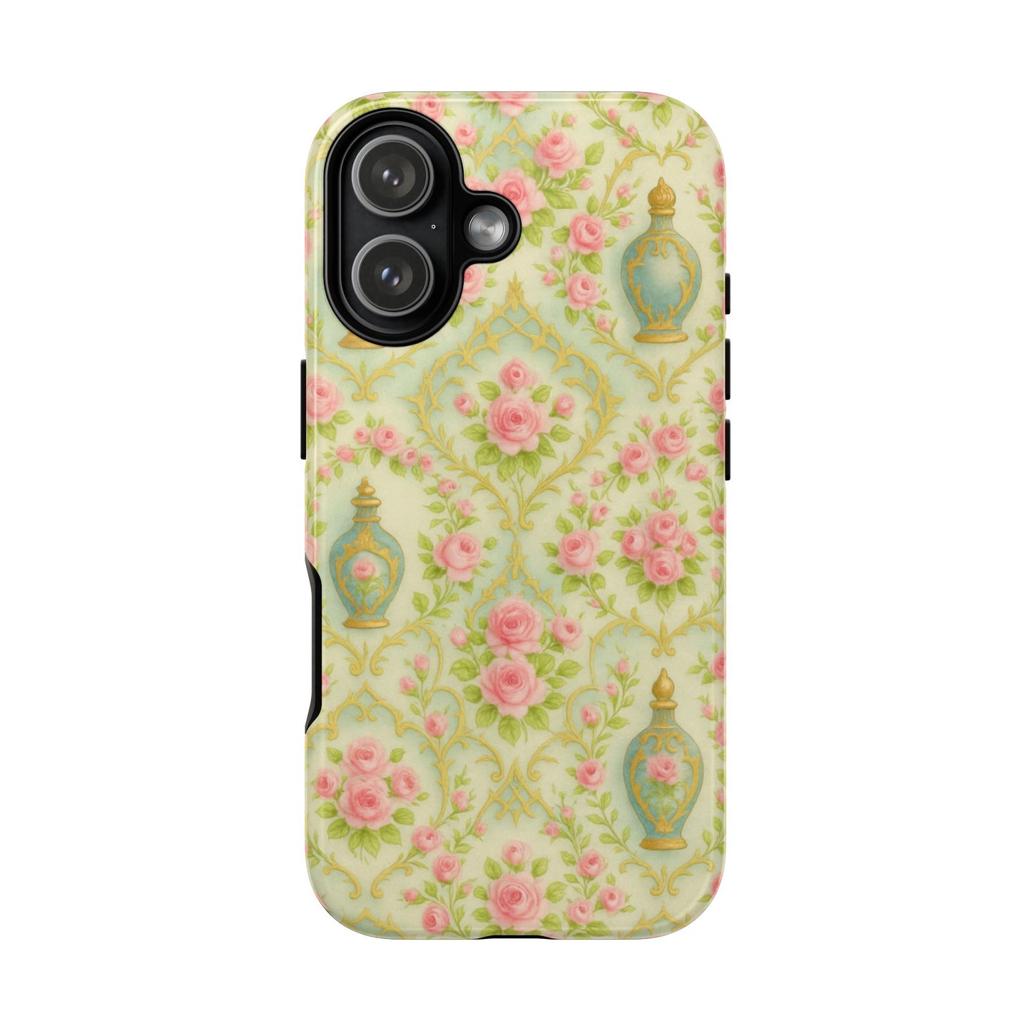 Tough Phone Cases With Perfume in Baroque Floral Aesthetic, Romantic French Pattern