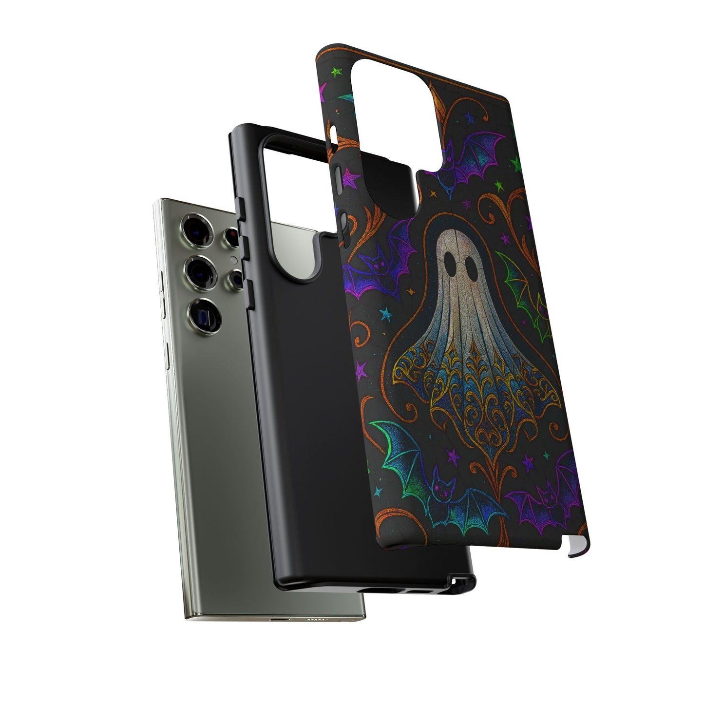 Spooky Cute Ghost Phone Cases - Adorable Neon Bats
