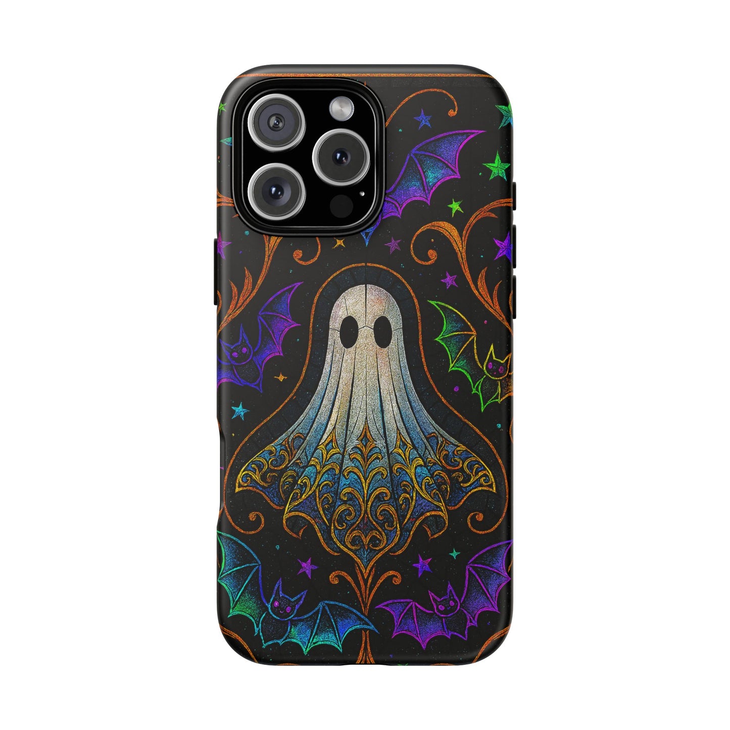 Spooky Cute Ghost Phone Cases - Adorable Neon Bats