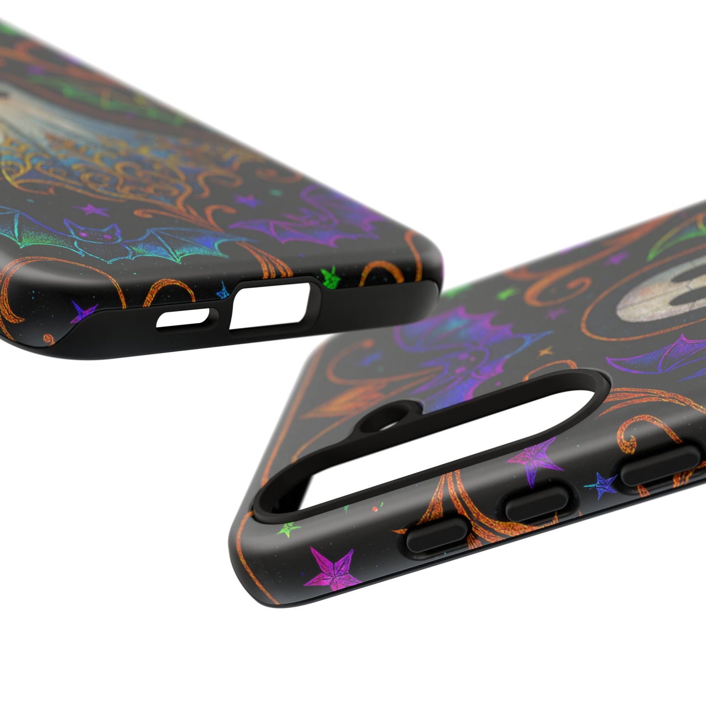 Spooky Cute Ghost Phone Cases - Adorable Neon Bats