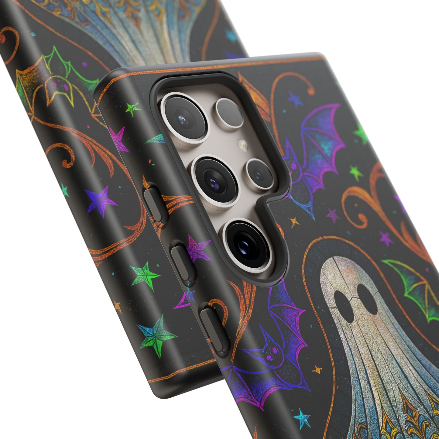 Spooky Cute Ghost Phone Cases - Adorable Neon Bats