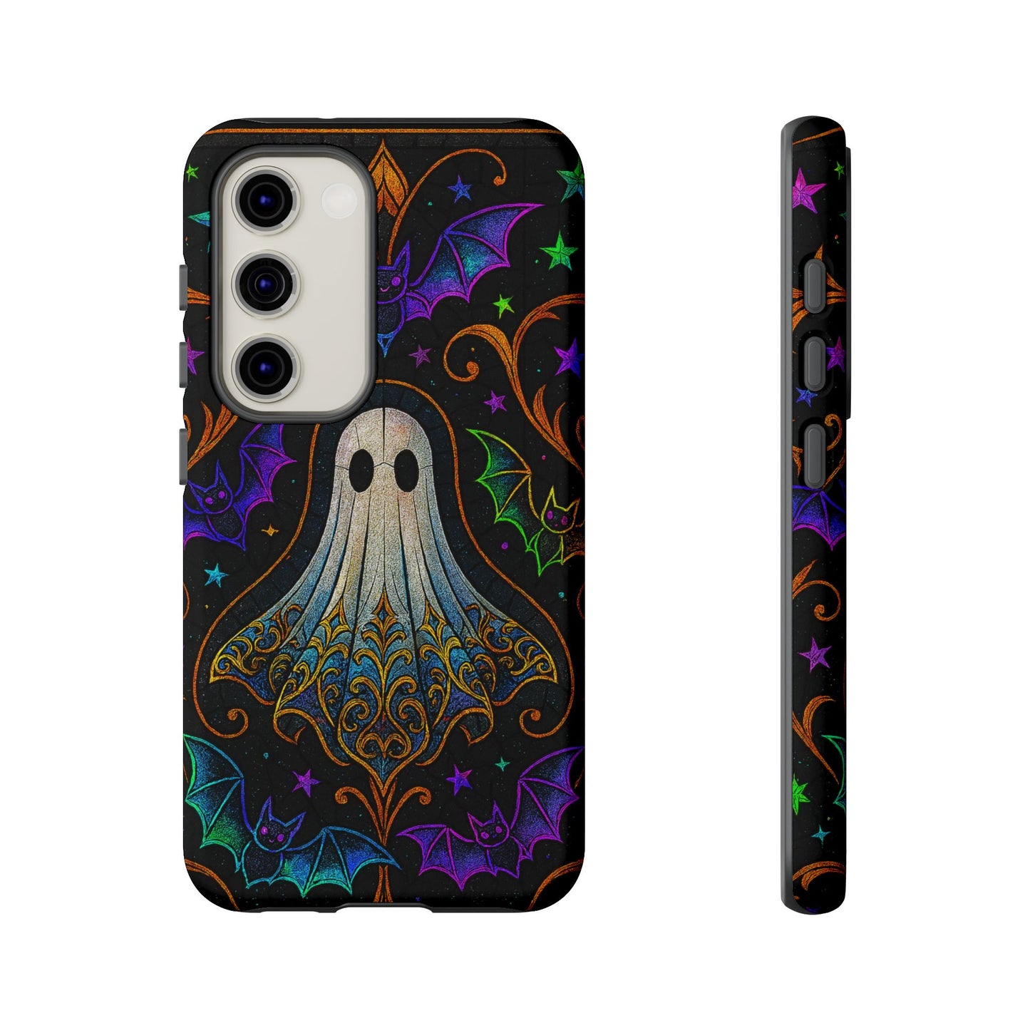 Spooky Cute Ghost Phone Cases - Adorable Neon Bats