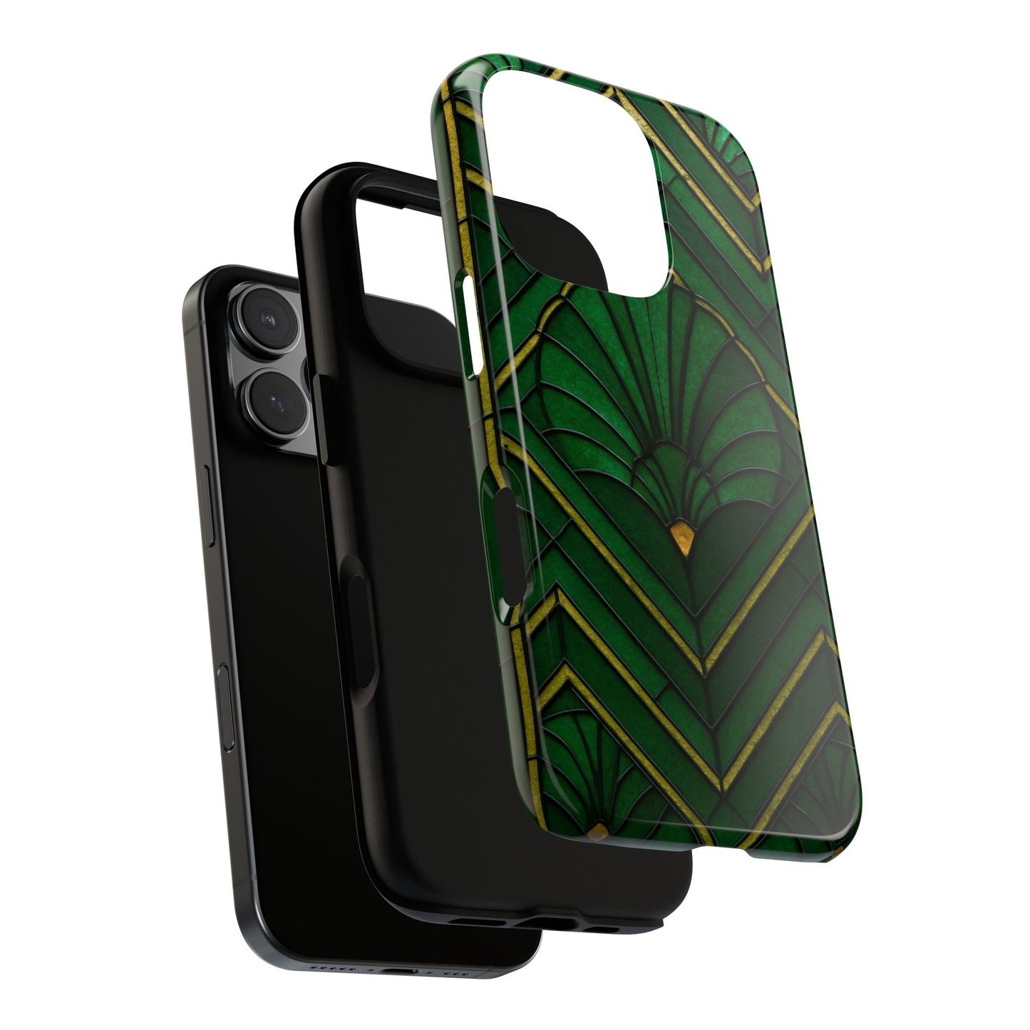 Green Art Deco Tough Phone Cases