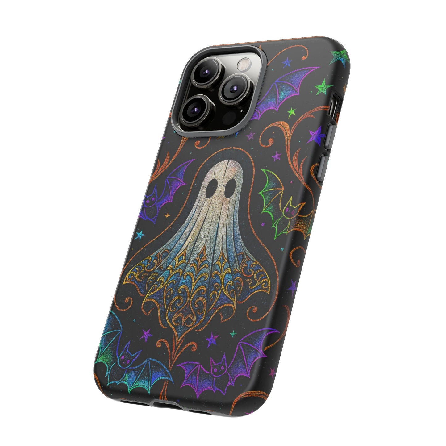 Spooky Cute Ghost Phone Cases - Adorable Neon Bats