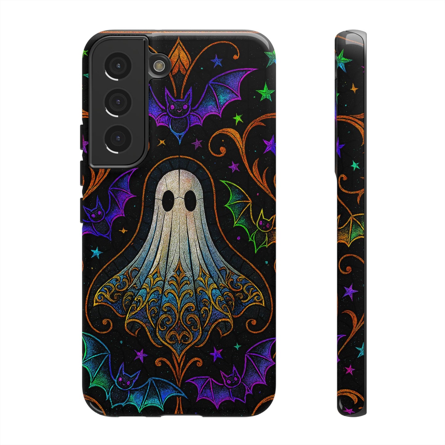 Spooky Cute Ghost Phone Cases - Adorable Neon Bats