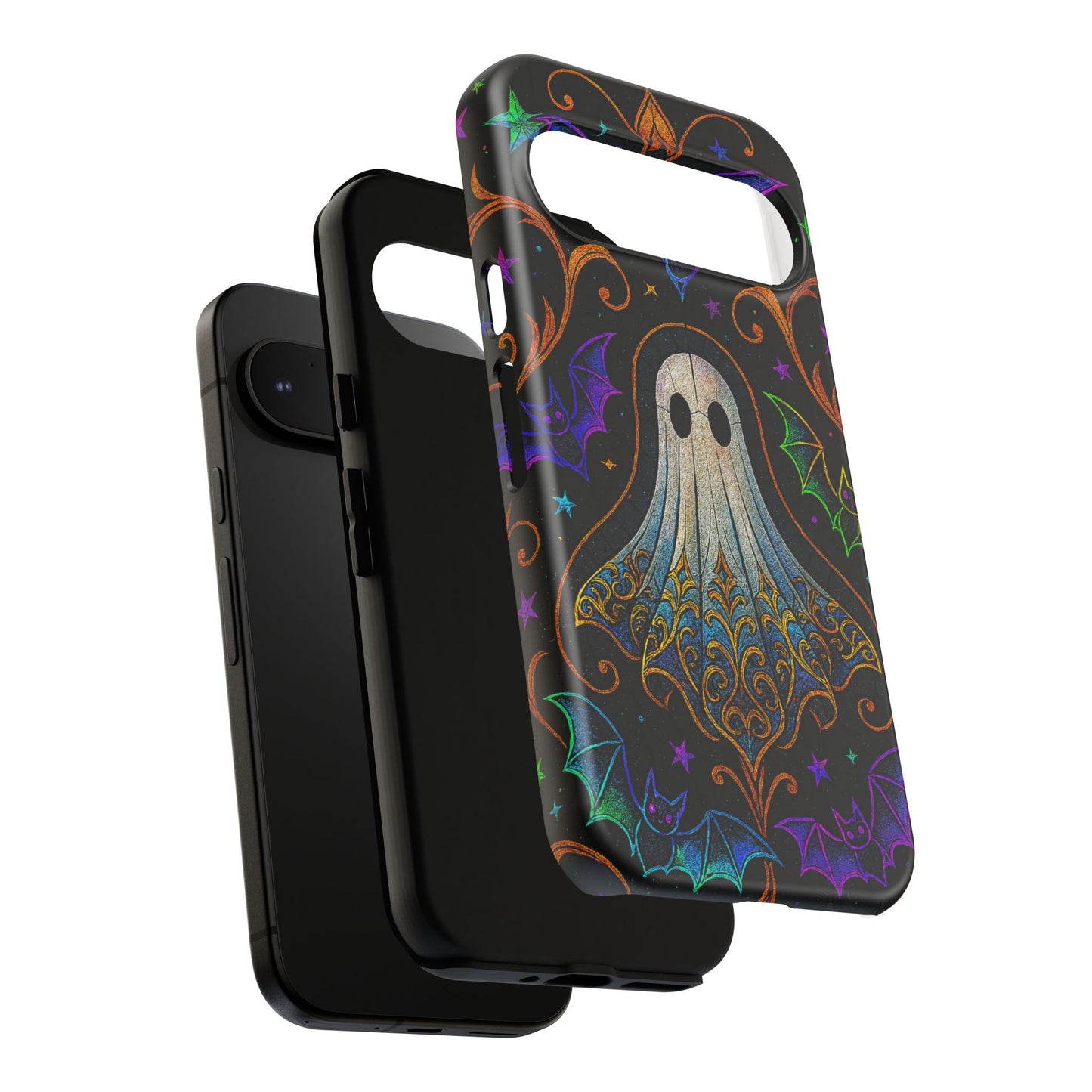 Spooky Cute Ghost Phone Cases - Adorable Neon Bats