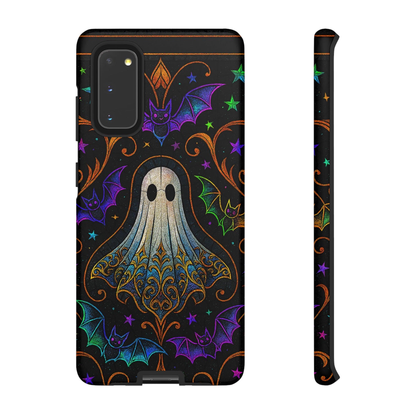 Spooky Cute Ghost Phone Cases - Adorable Neon Bats