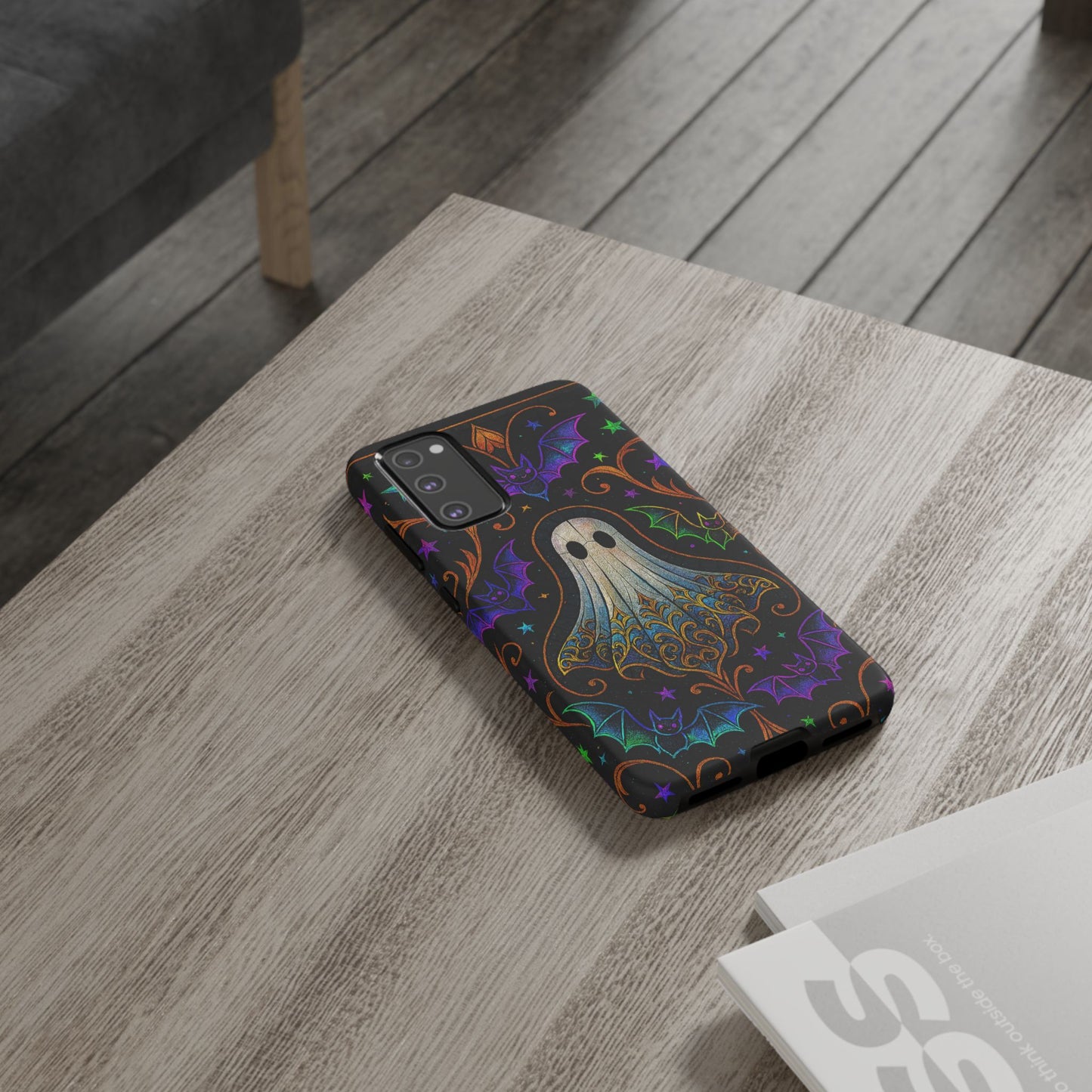 Spooky Cute Ghost Phone Cases - Adorable Neon Bats