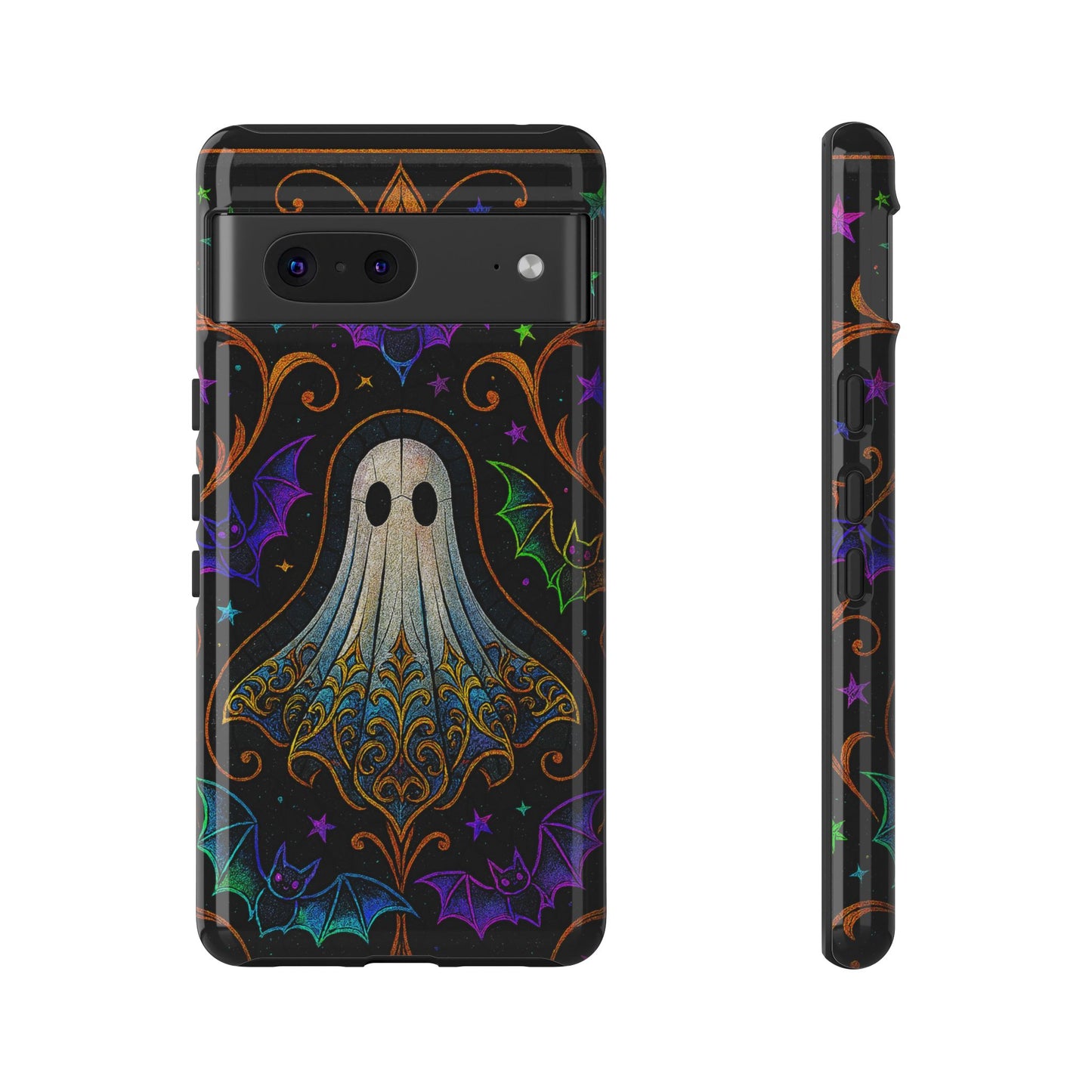 Spooky Cute Ghost Phone Cases - Adorable Neon Bats