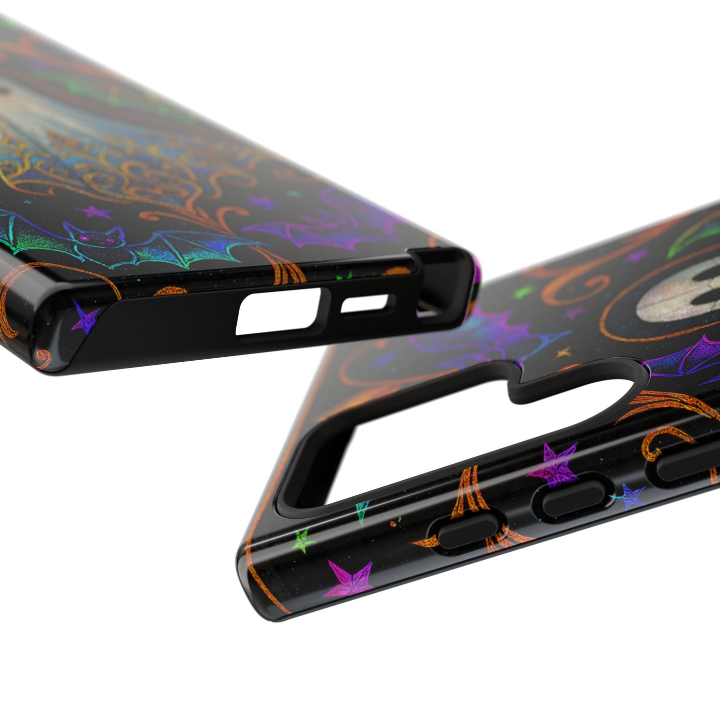 Spooky Cute Ghost Phone Cases - Adorable Neon Bats