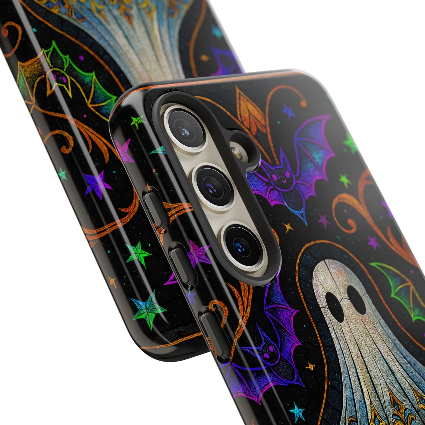 Spooky Cute Ghost Phone Cases - Adorable Neon Bats