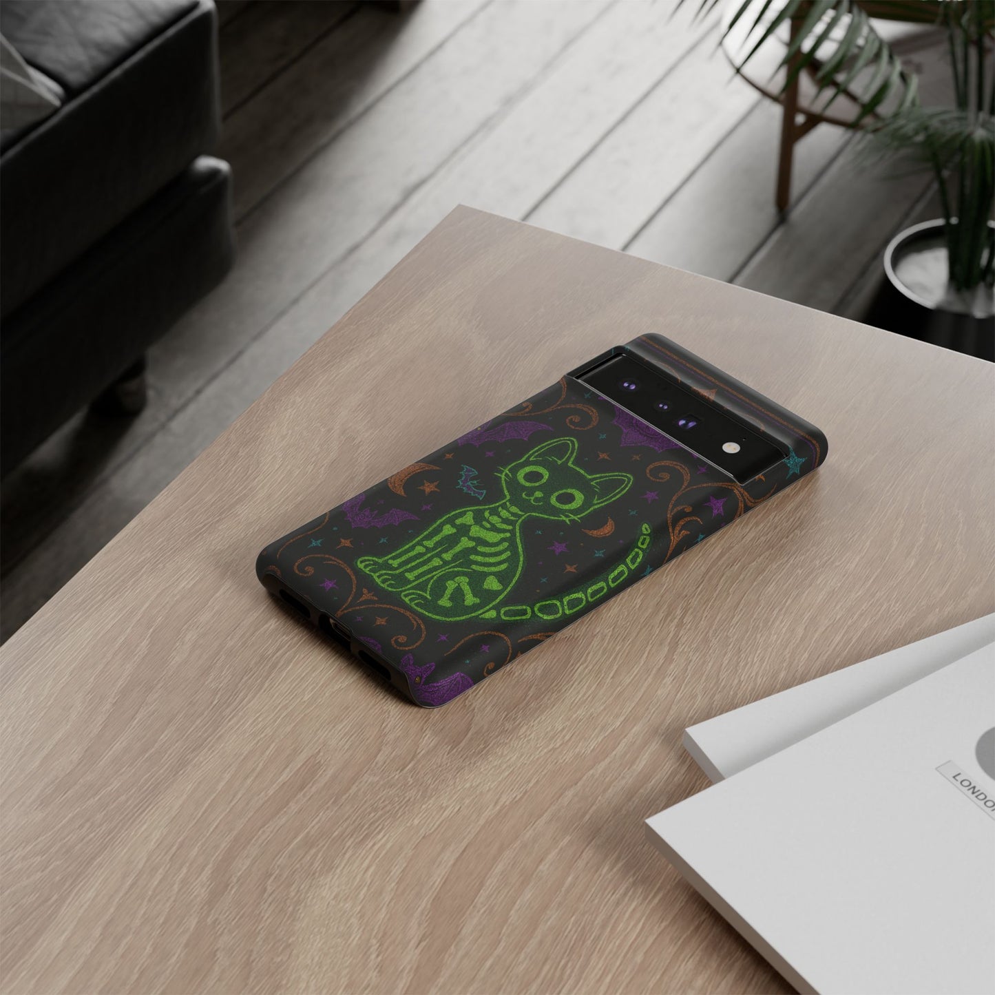 Skeleton Cat Phone Case
