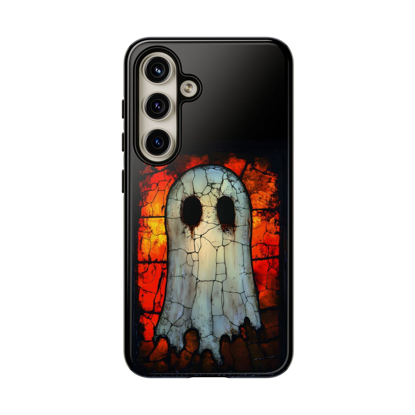 Halloween Themed Phone Case with Stained Glass Ghost