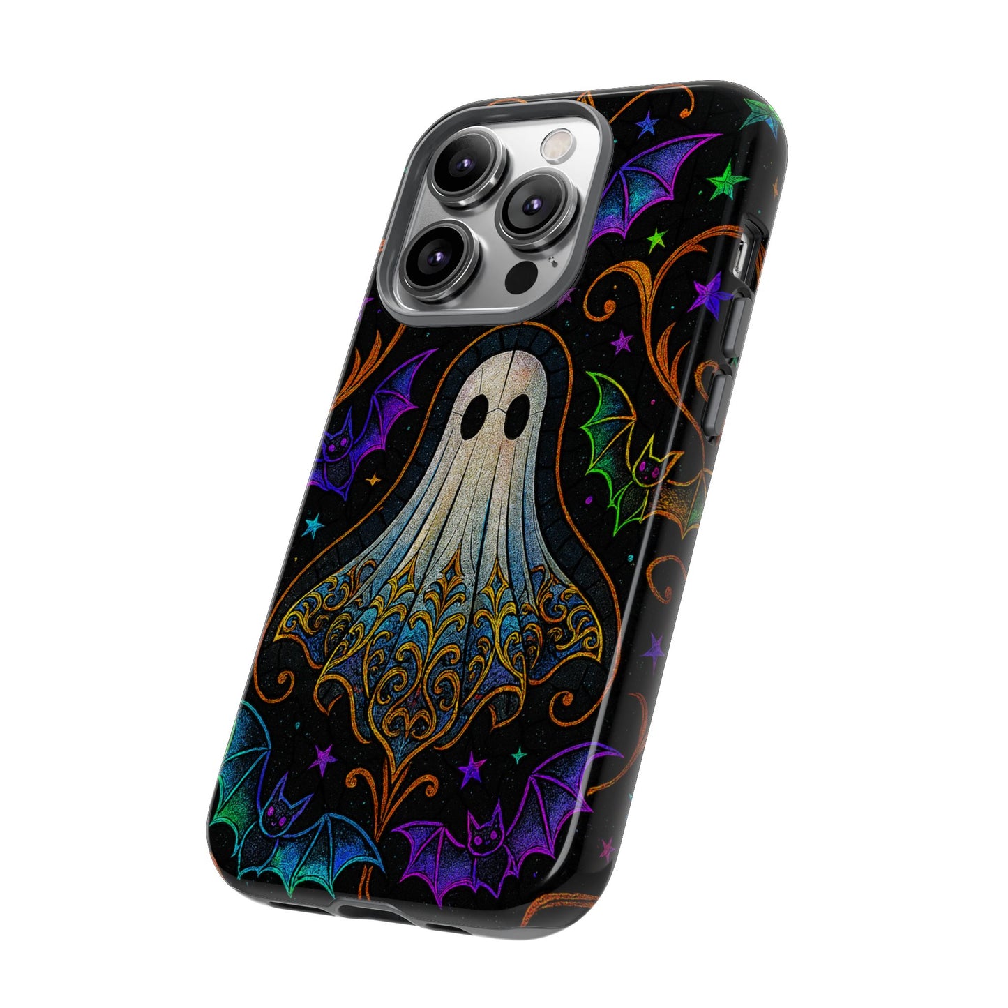 Spooky Cute Ghost Phone Cases - Adorable Neon Bats