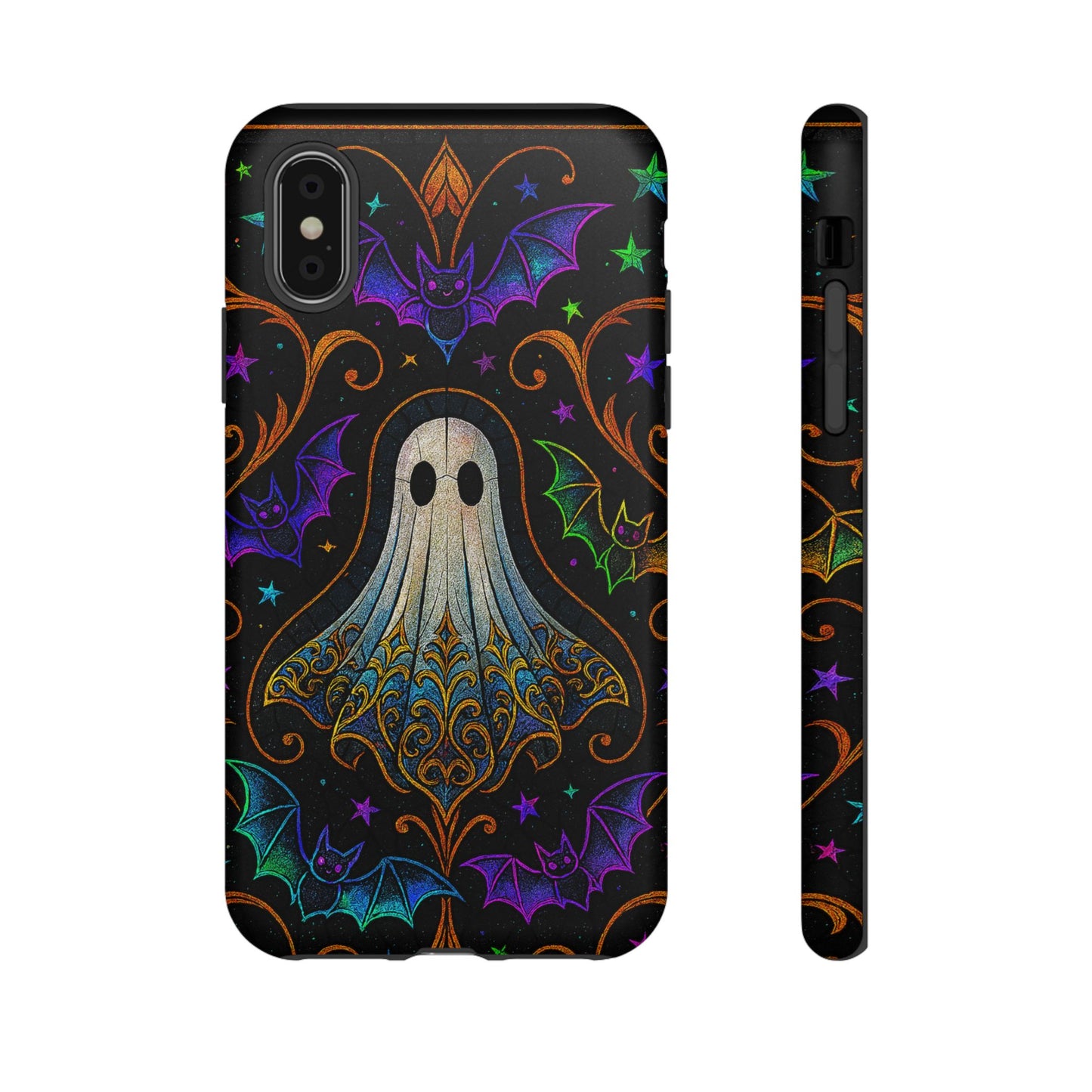 Spooky Cute Ghost Phone Cases - Adorable Neon Bats