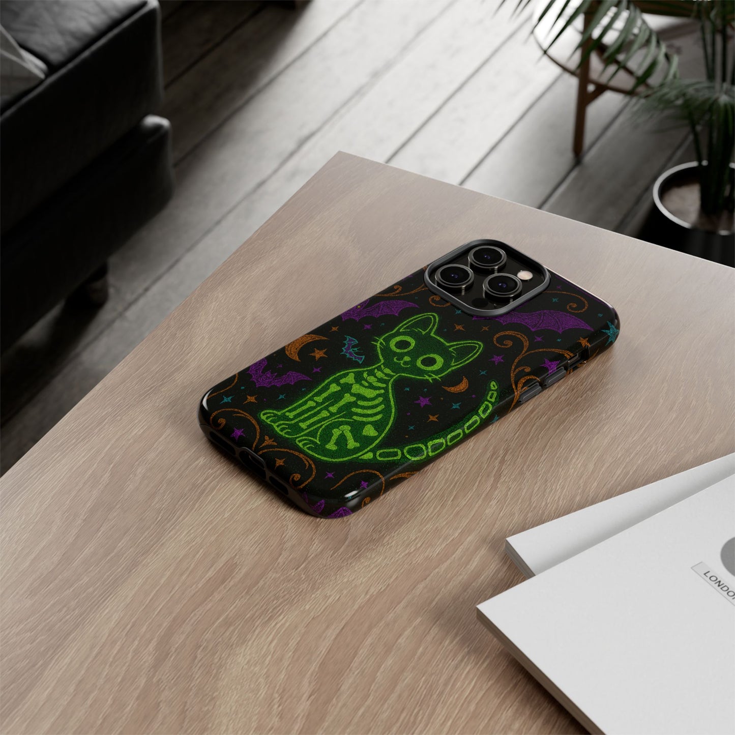 Skeleton Cat Phone Case