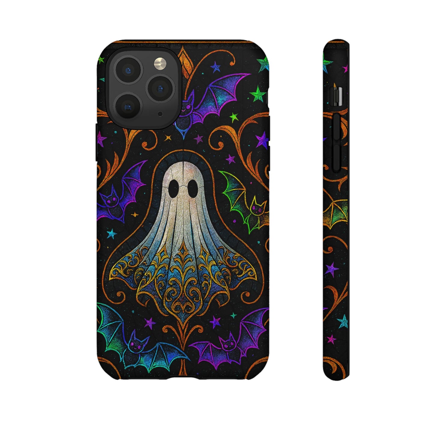 Spooky Cute Ghost Phone Cases - Adorable Neon Bats
