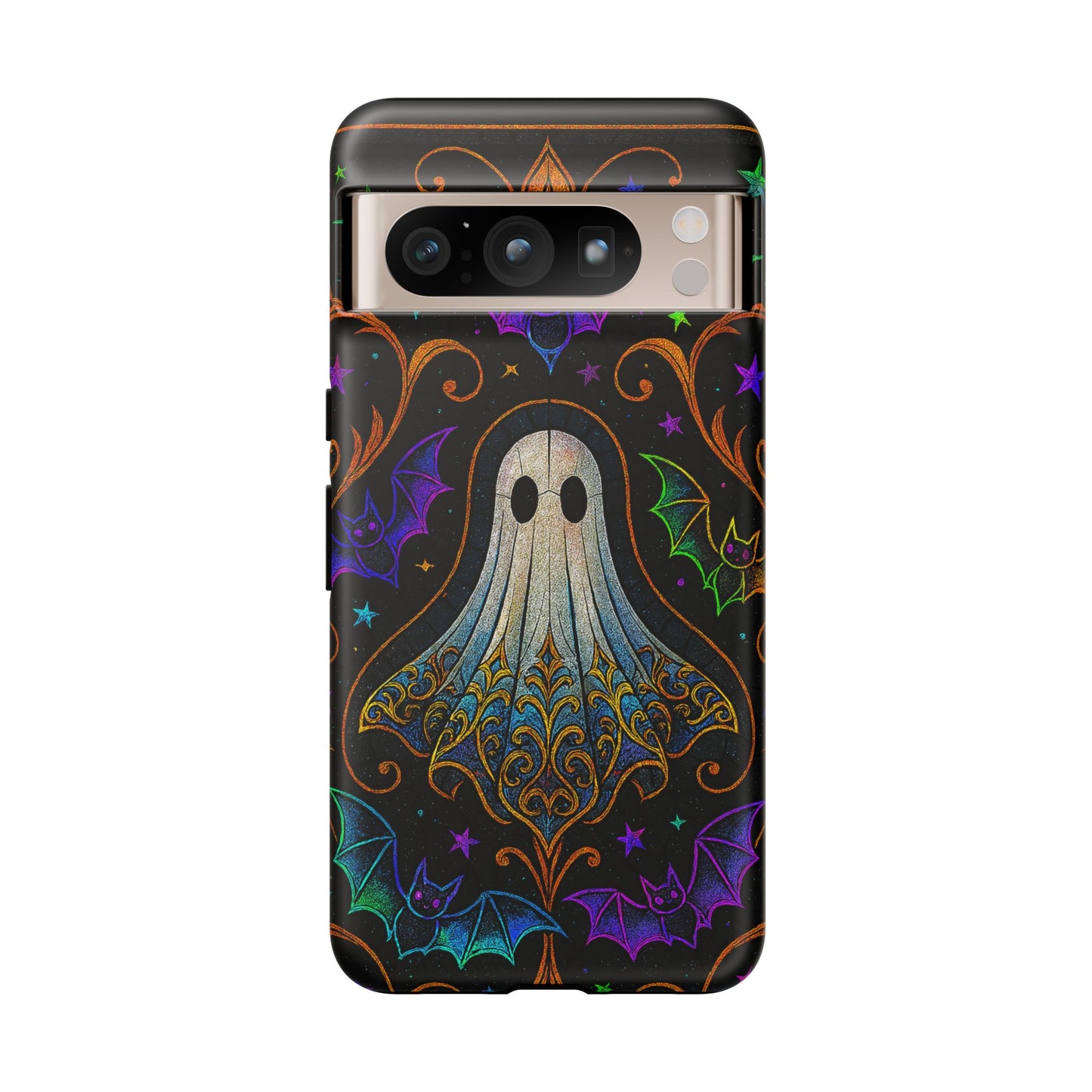Spooky Cute Ghost Phone Cases - Adorable Neon Bats