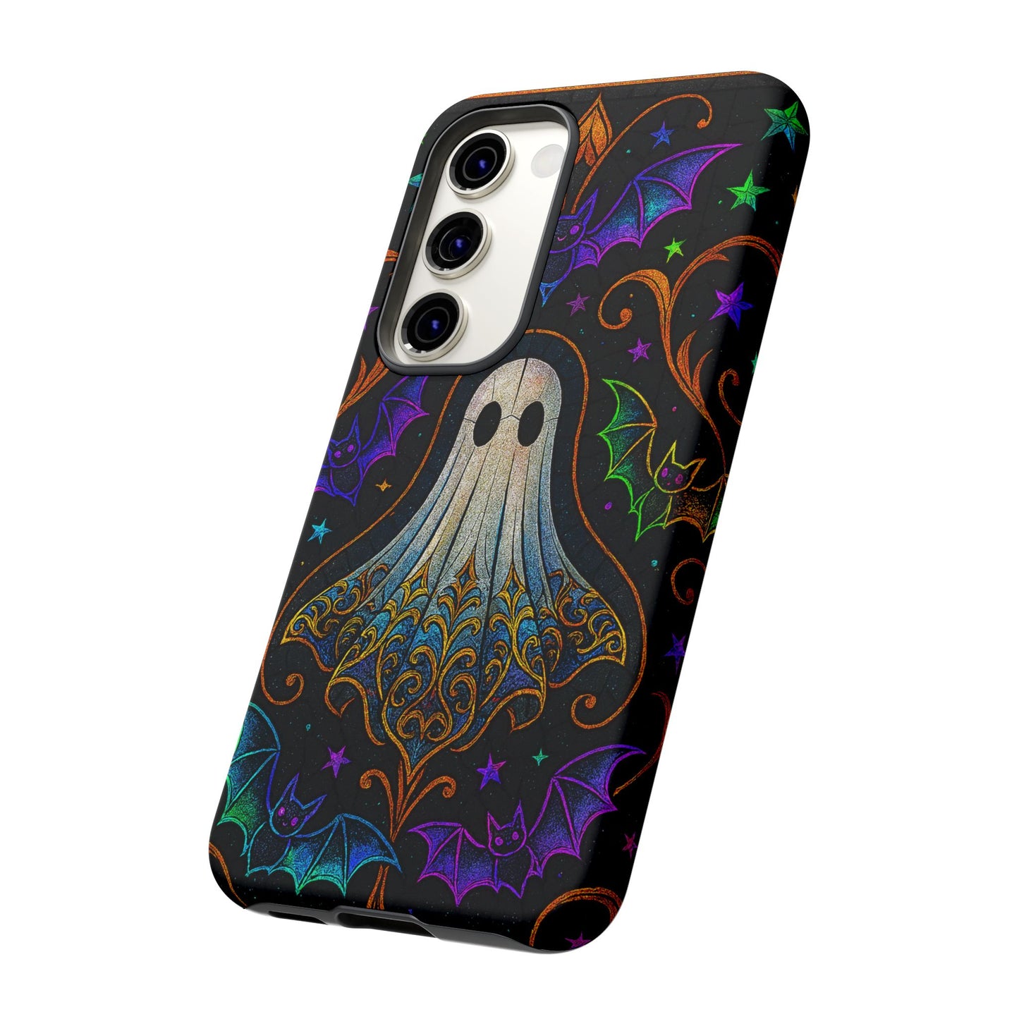 Spooky Cute Ghost Phone Cases - Adorable Neon Bats
