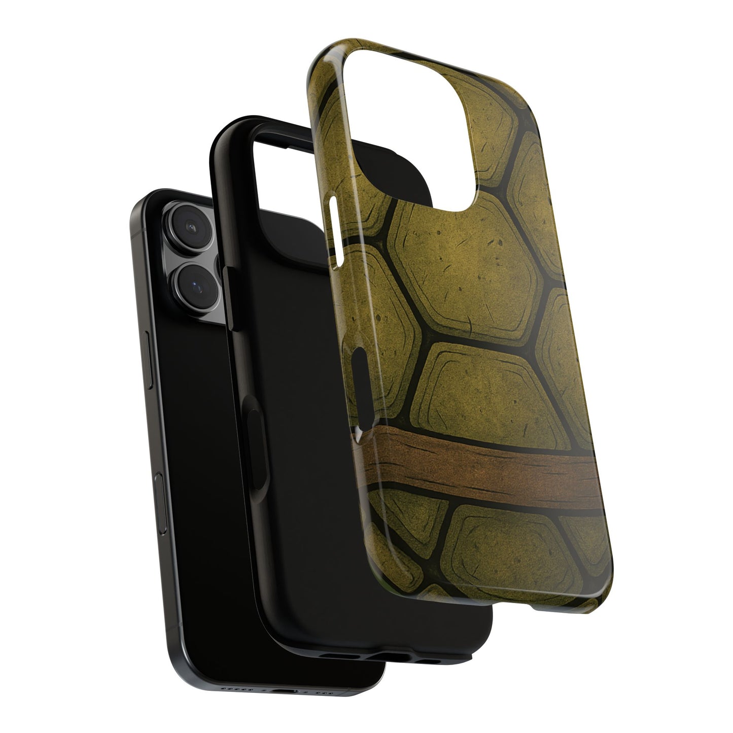 iPhone Tough Case, Green Turtle Shell, Perfect for Orange iPhone 17 to 8, Dual Layered
