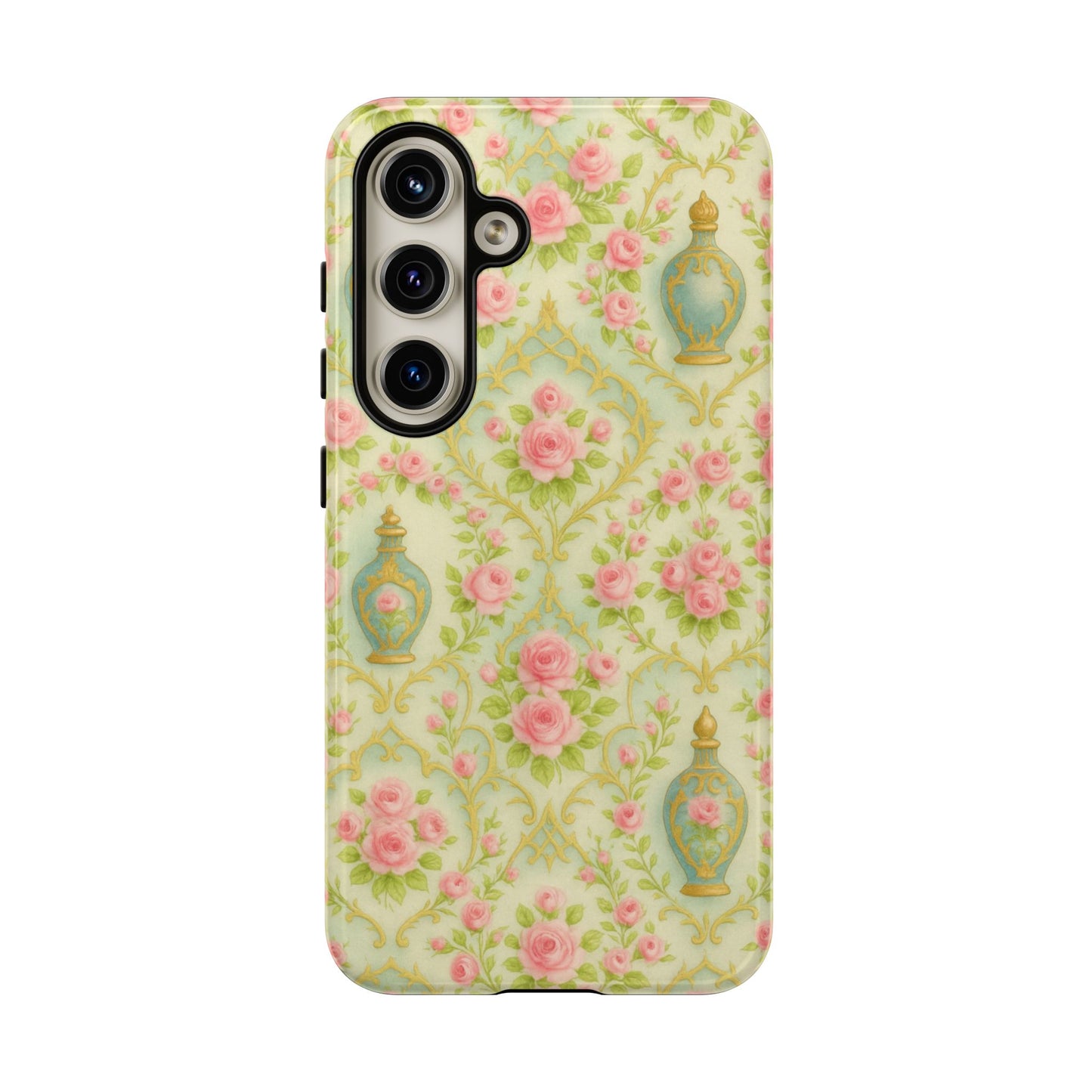 Tough Phone Cases With Perfume in Baroque Floral Aesthetic, Romantic French Pattern